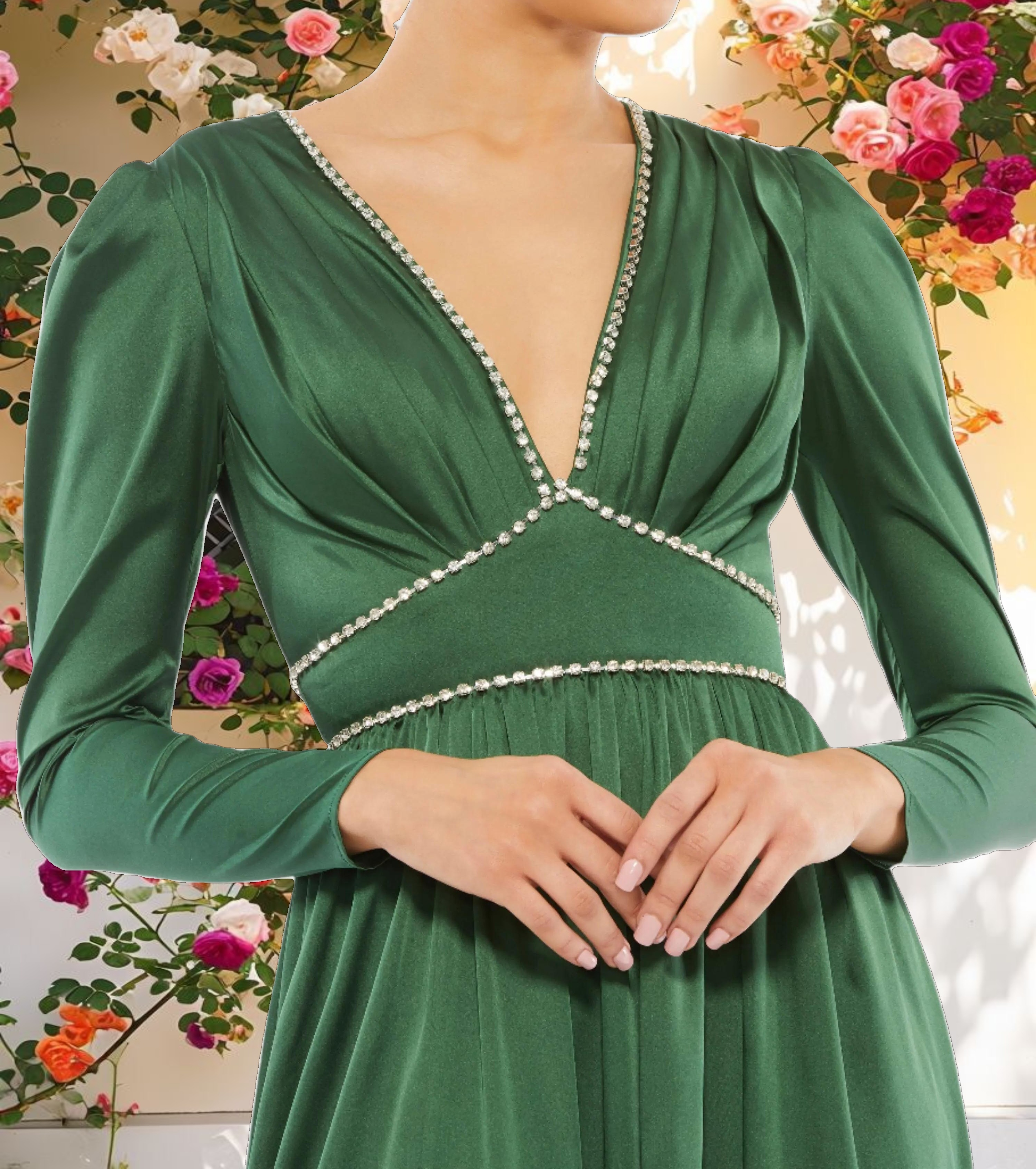 Sparkle Puff Sleeve Gathered Dress