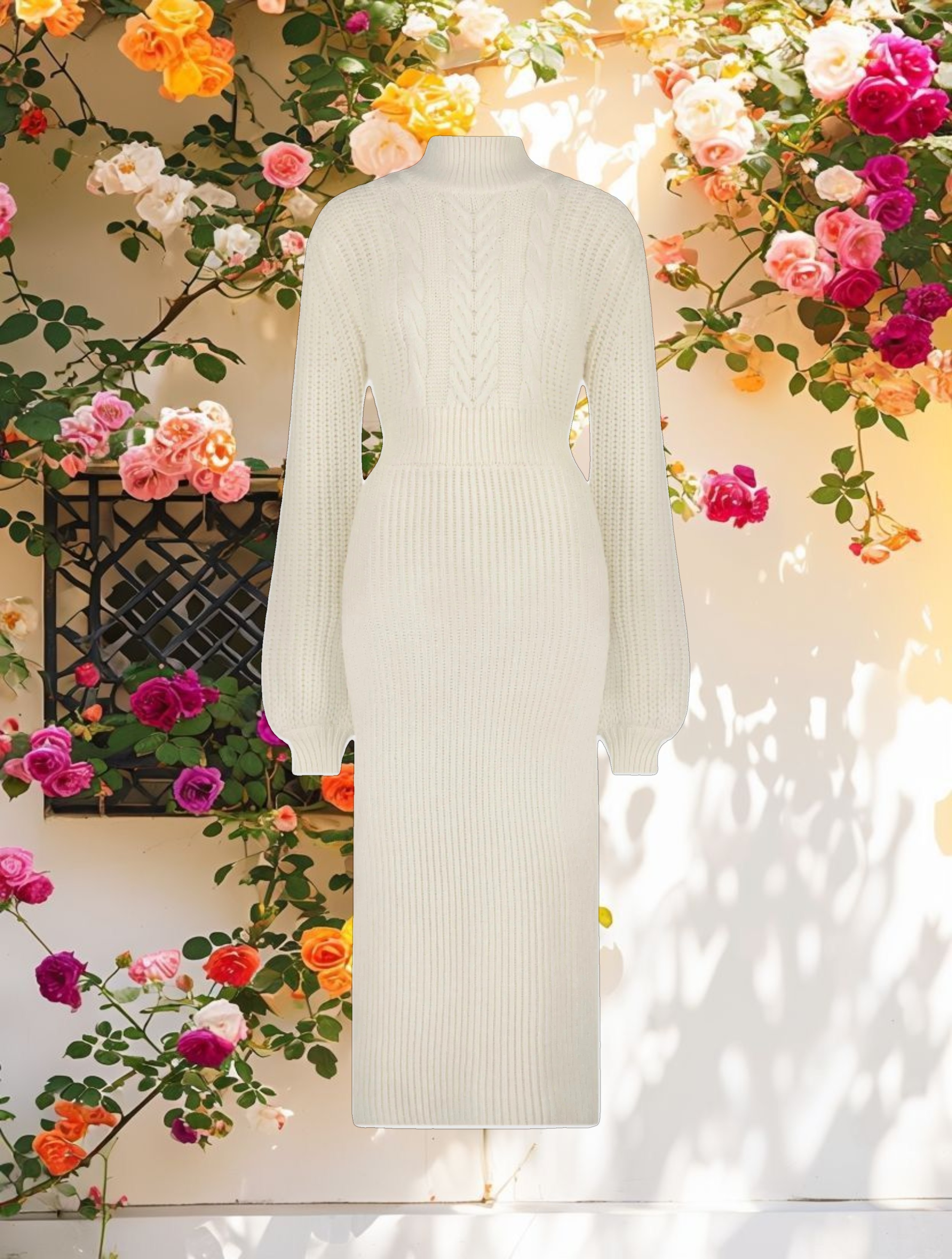 Soft Knit Long Sleeve Midi Dress