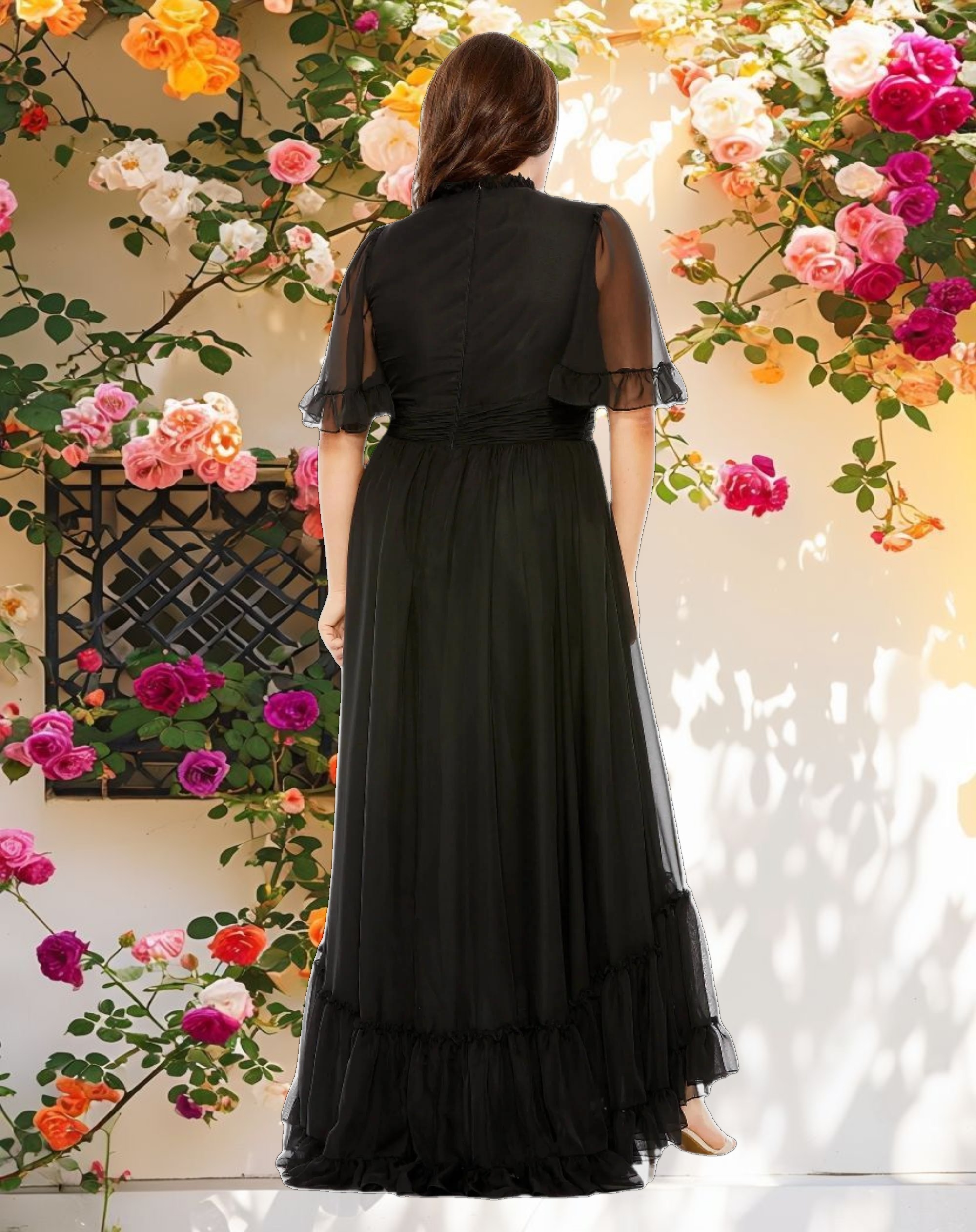 Elegant Ruffle Tiered Gown