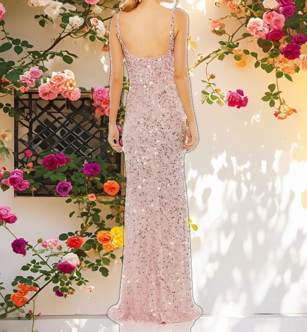 Sparkling Low Back Slip Gown