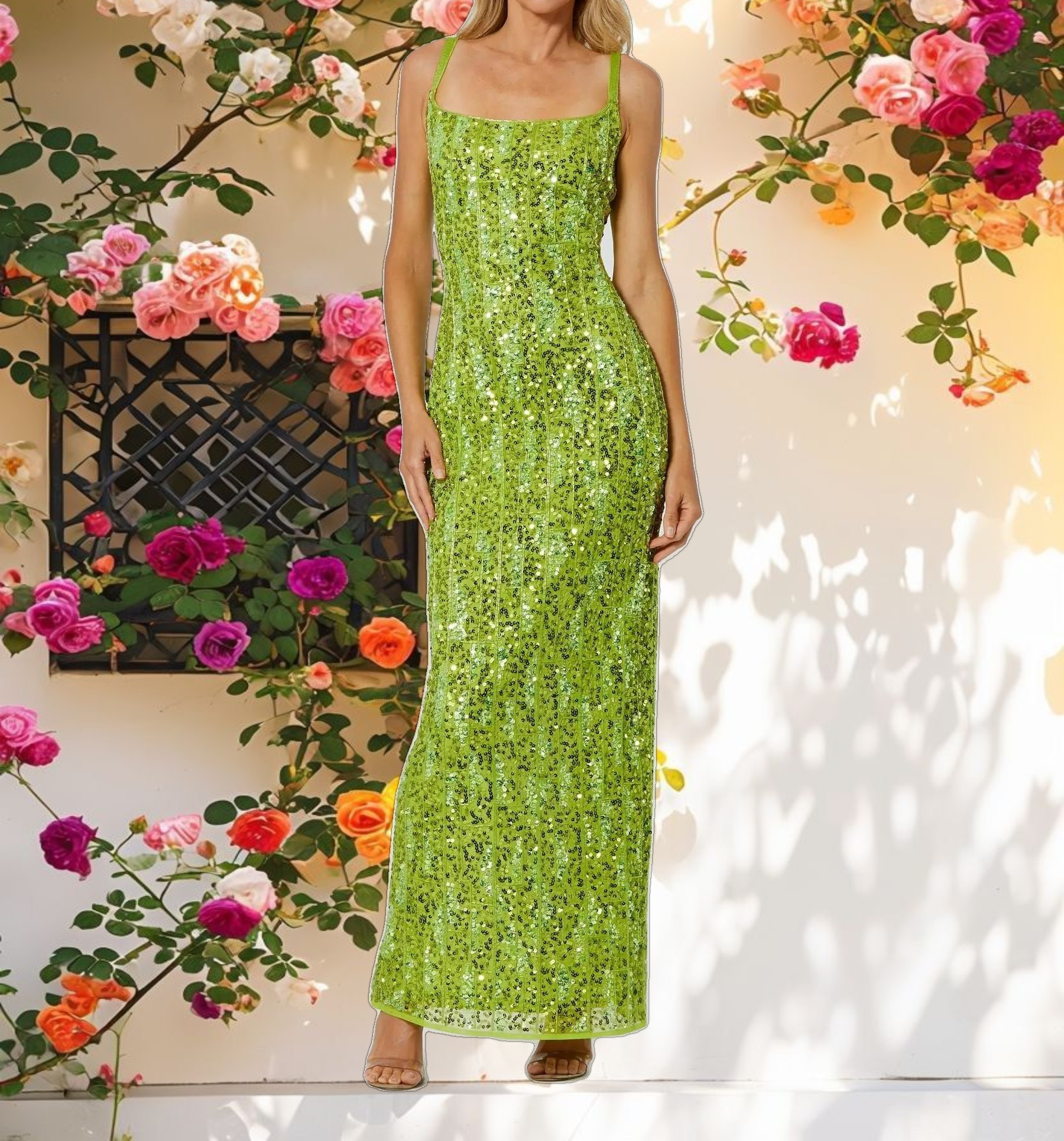 Stitched Open Back Gown