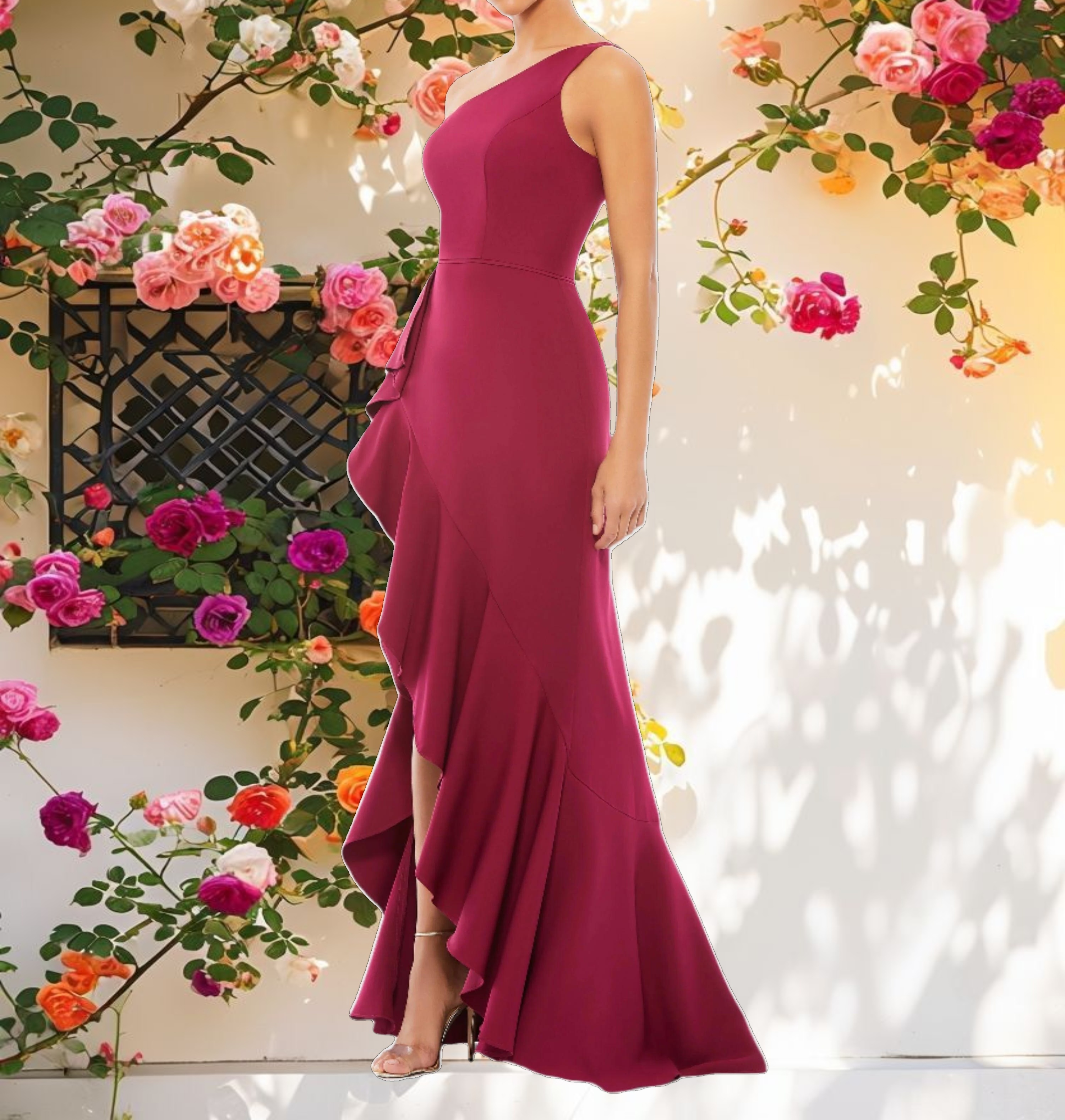 Blue Open Back Slit Detail Dress