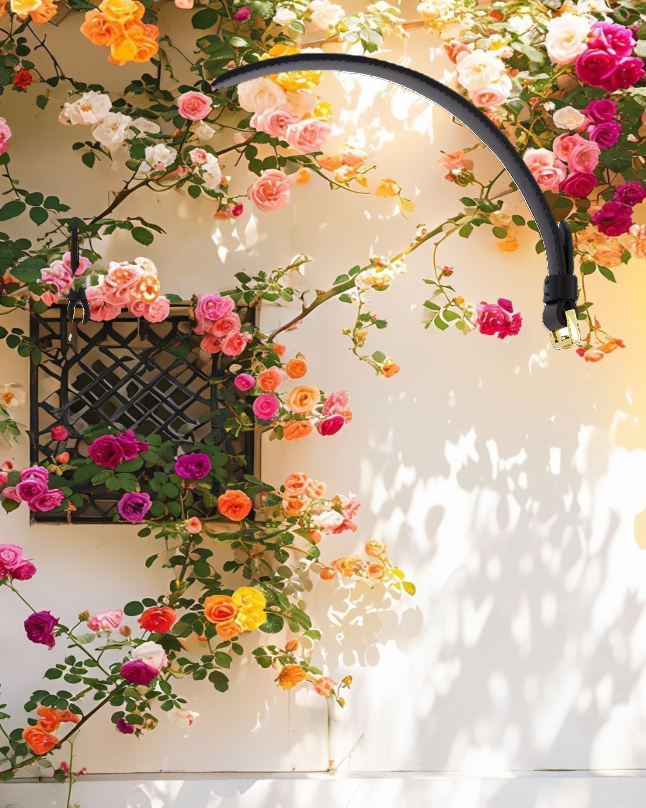 Classic Leather Shoulder Bag With Gold Hardware