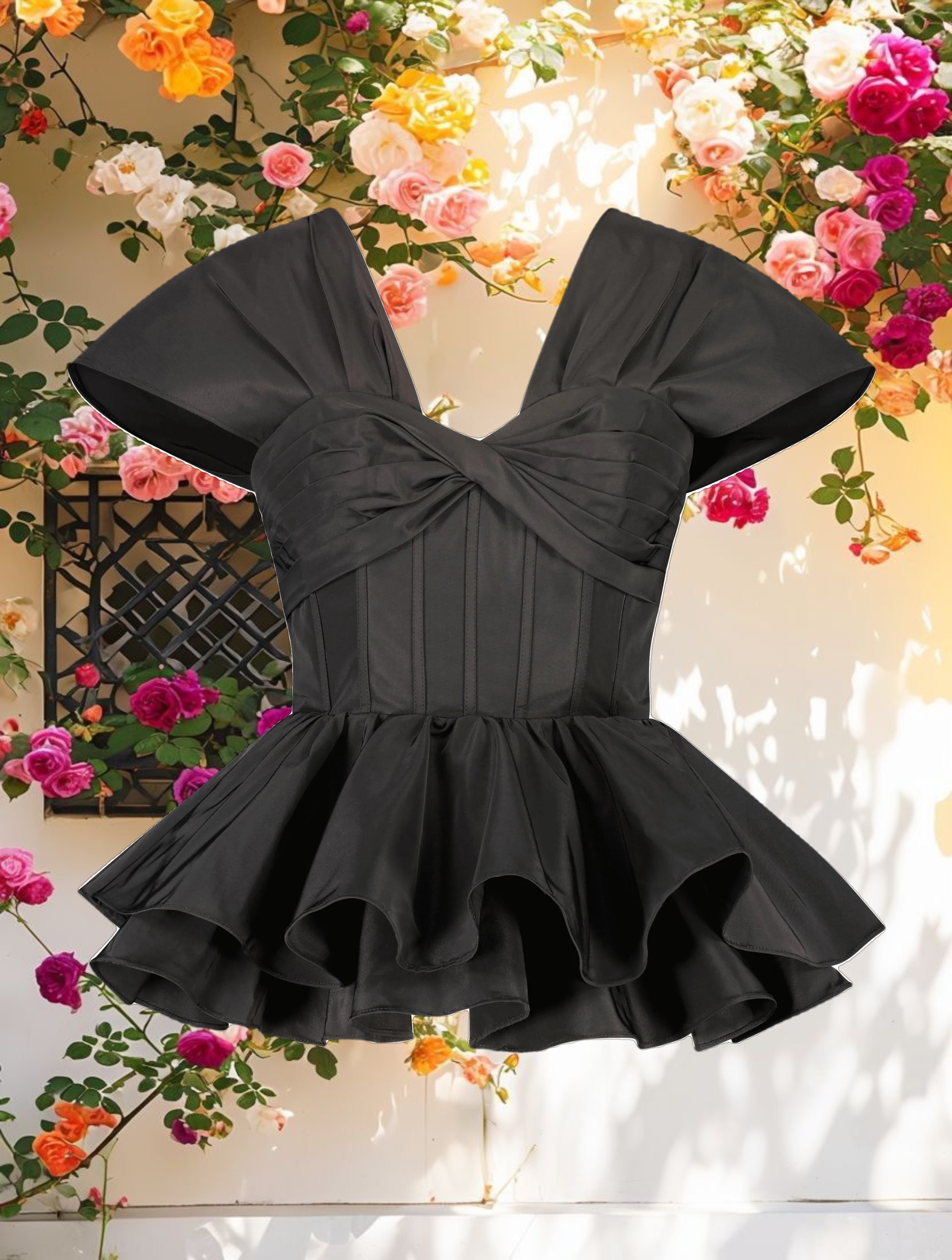 Twist Bustier Peplum Top