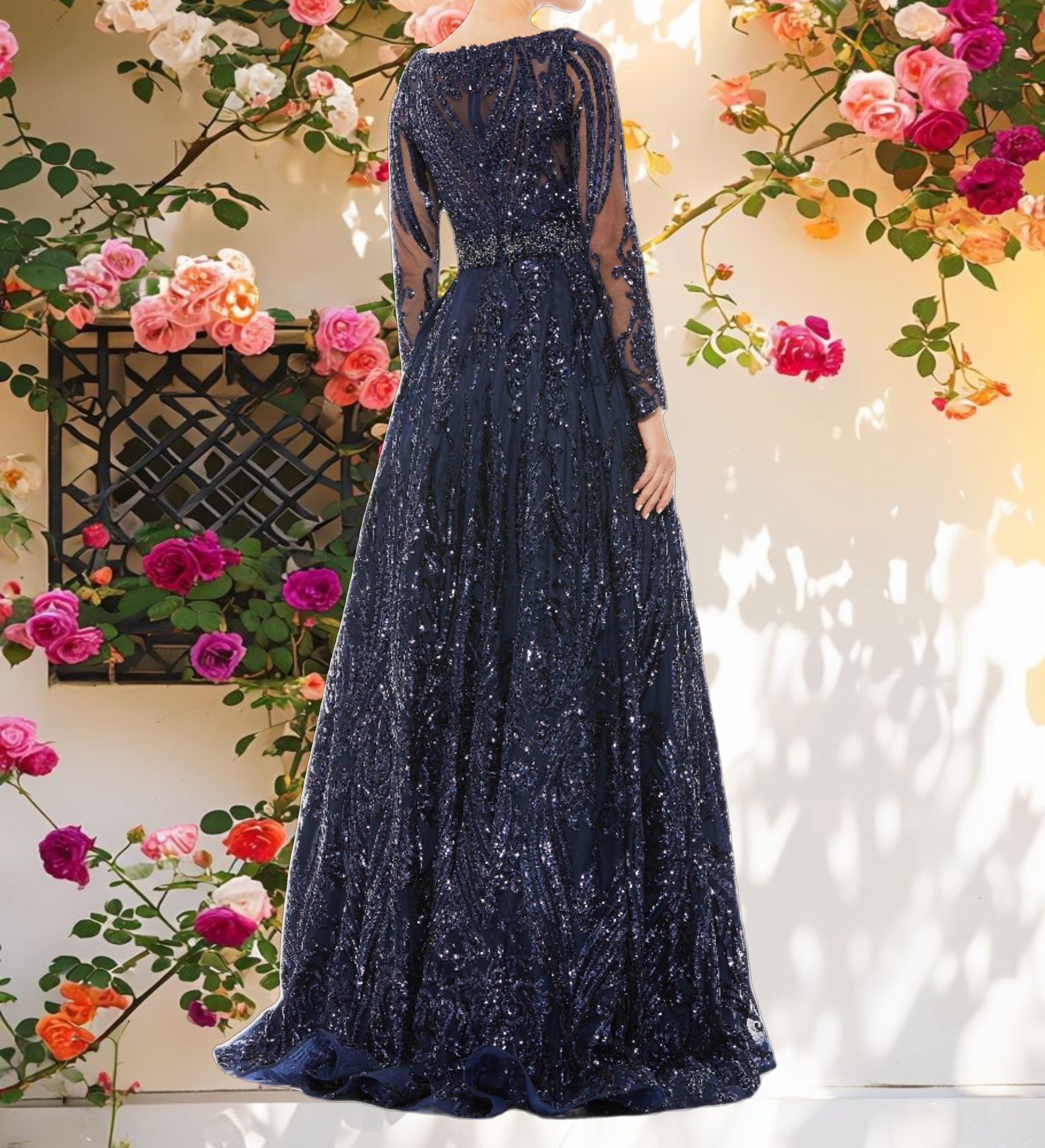 Embellished Evening Gown