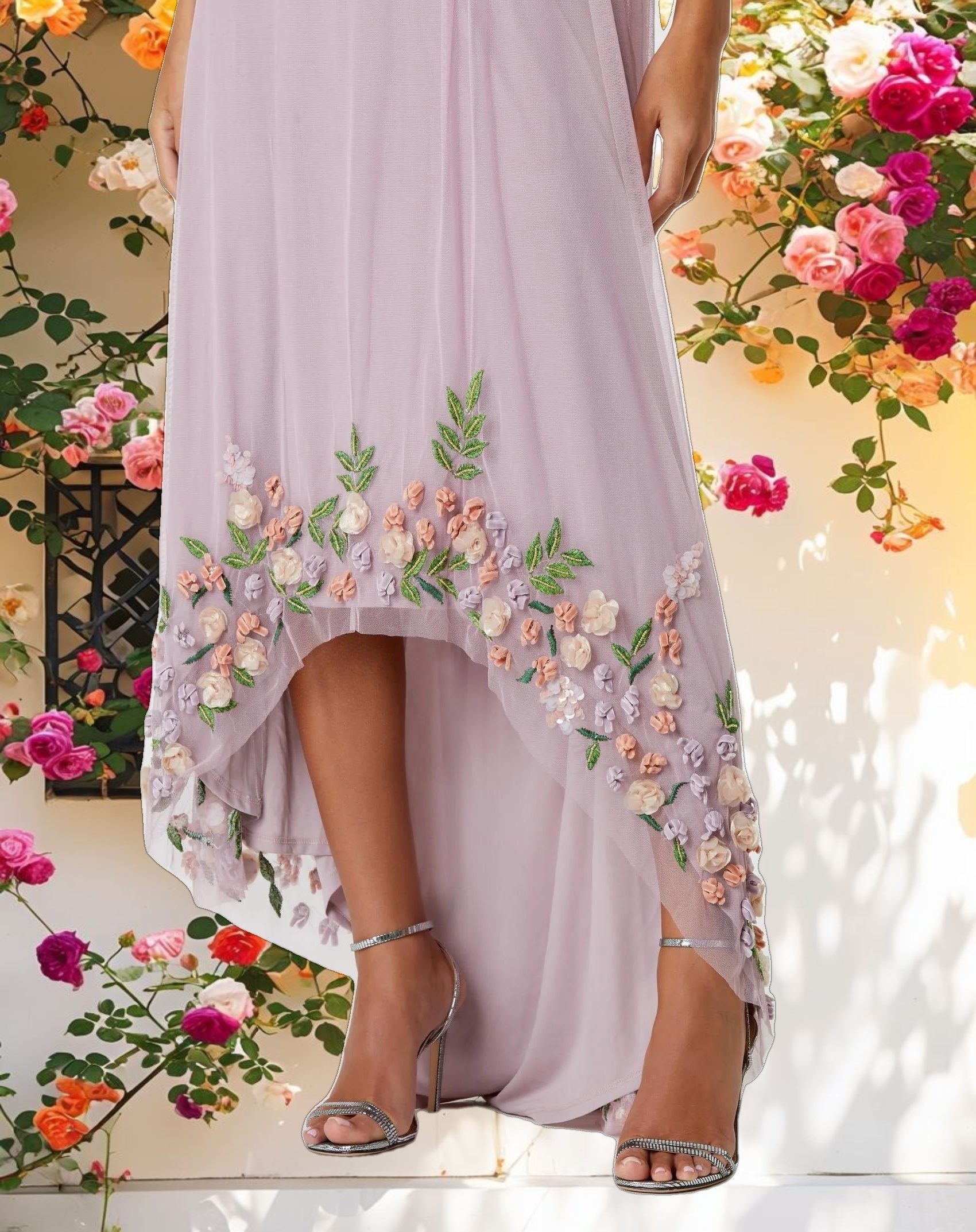 Purple Embellished Formal Dress