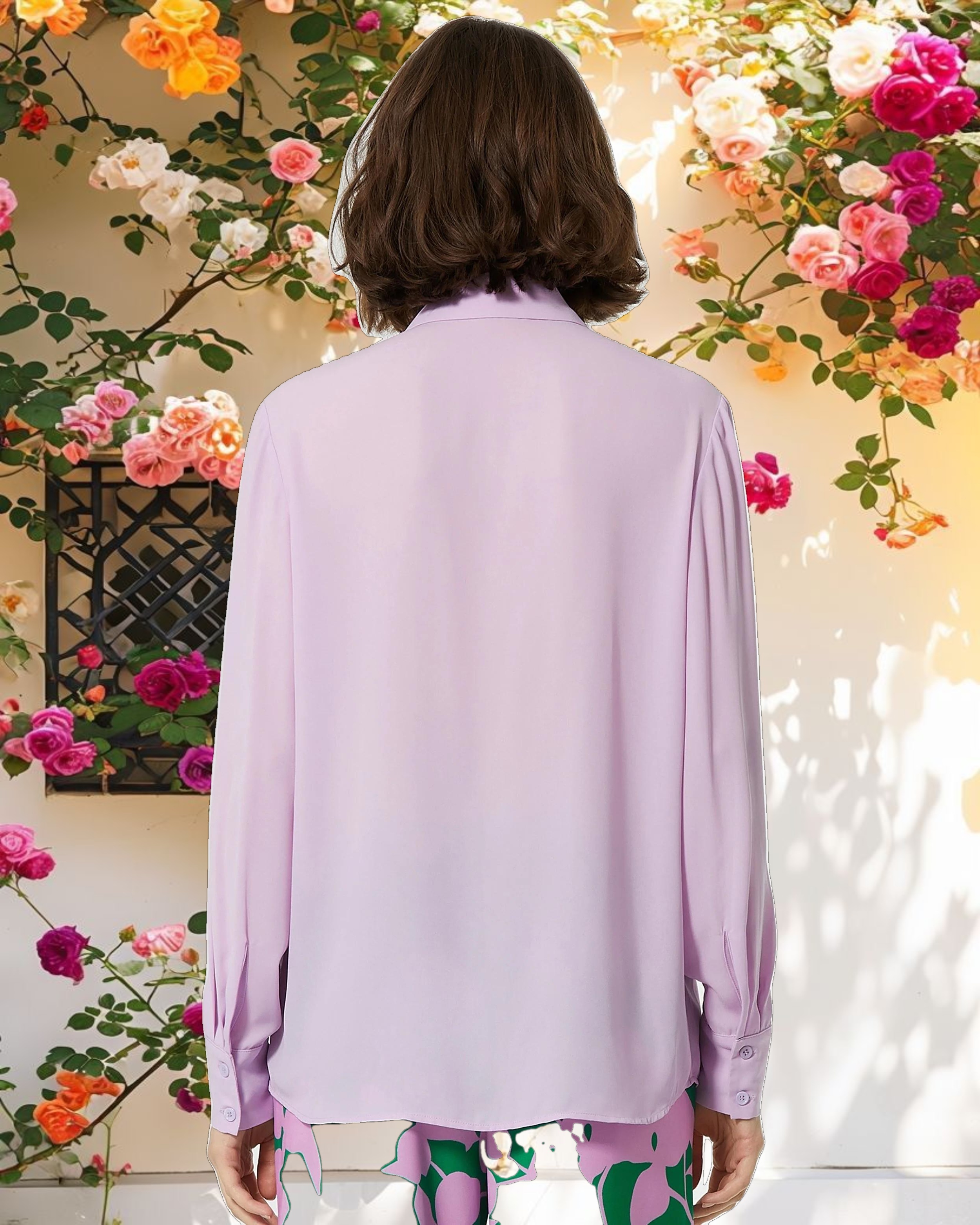 Bentley Long Sleeve Button Up Georgette Blouse