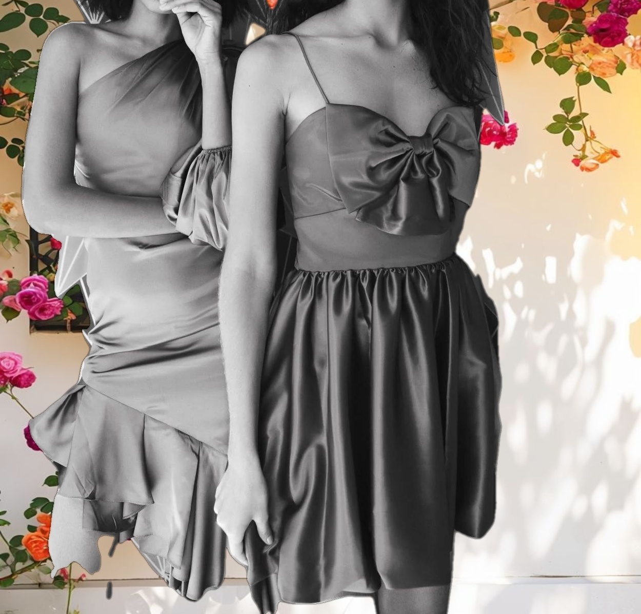 Pink Bow Front Bubble Hem Mini Dress