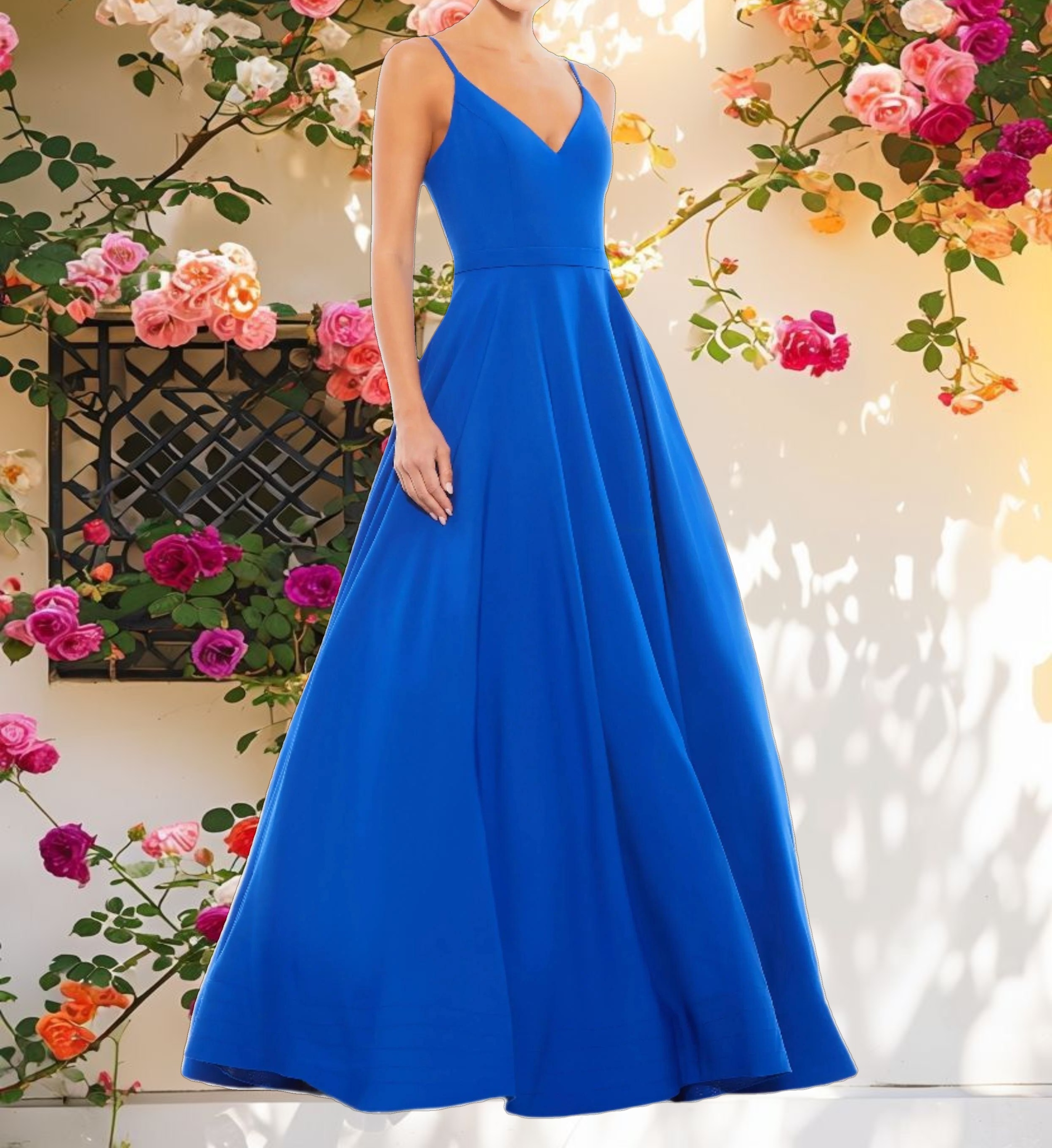 Classic V Neck Ballgown