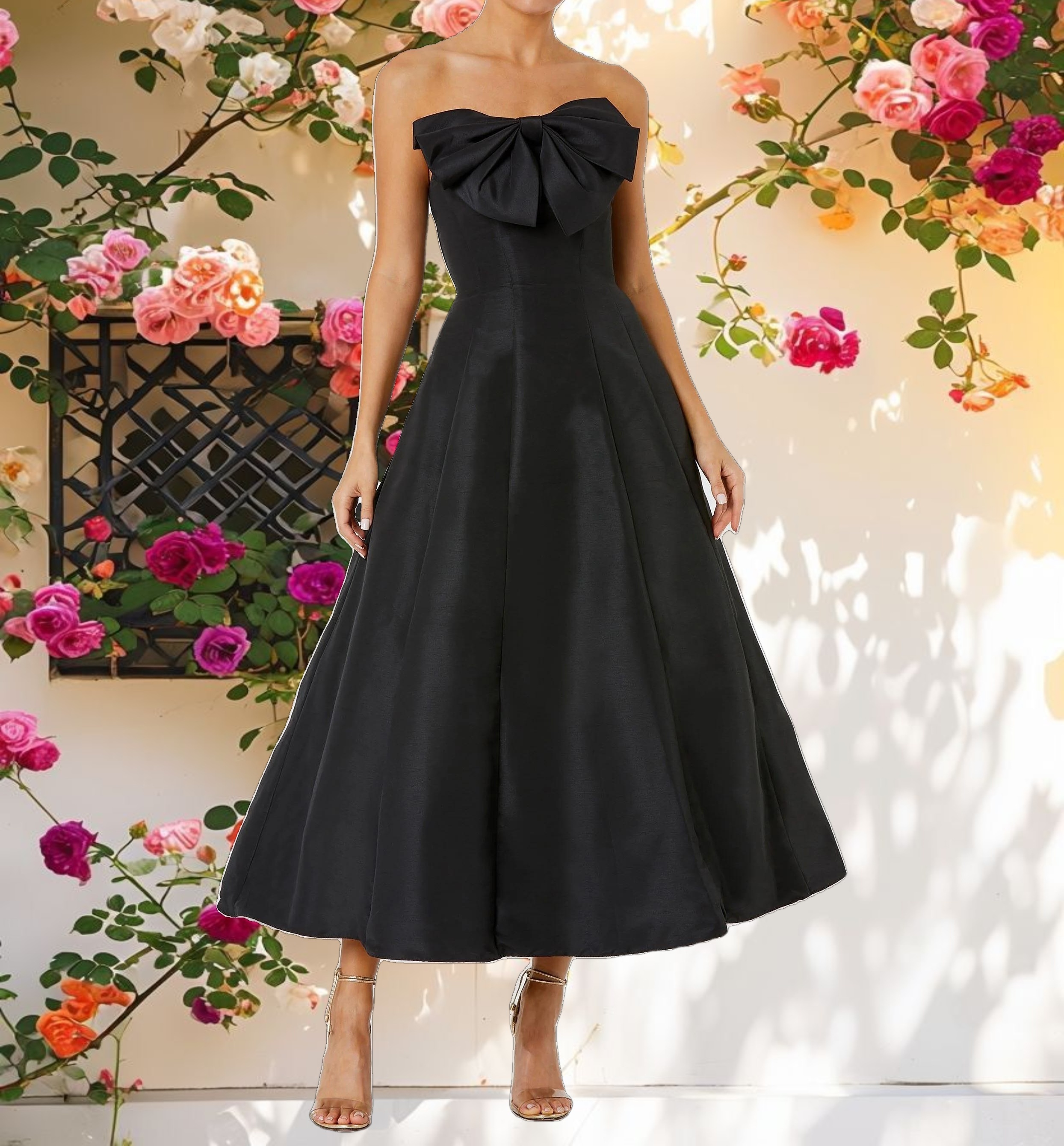 A Line Bow Detail Dress