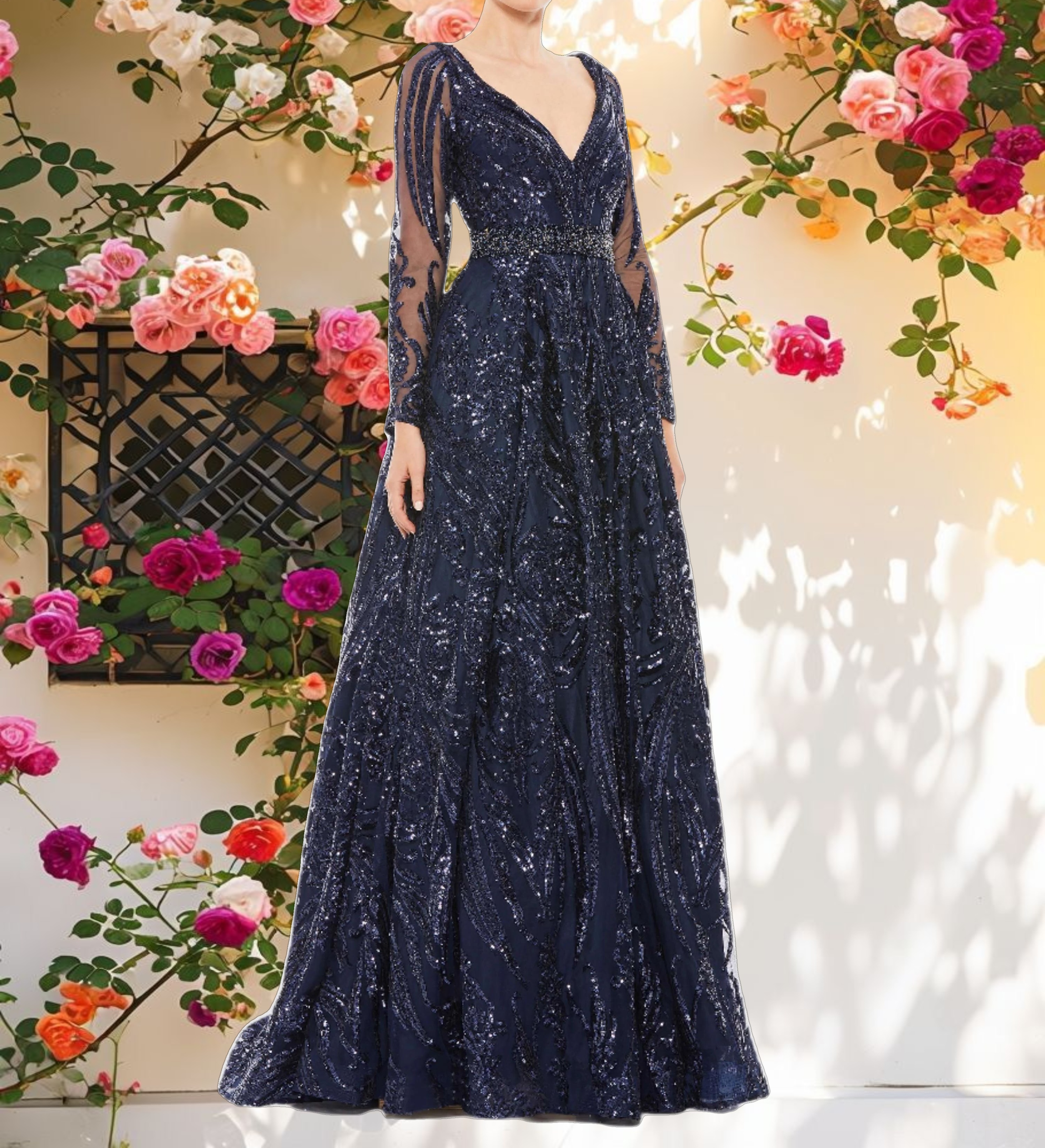 Embellished Evening Gown