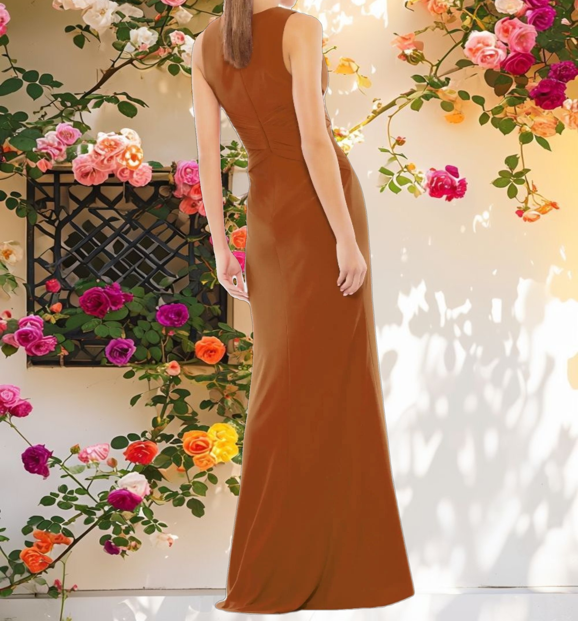 Sleek Pleated Jersey Gown