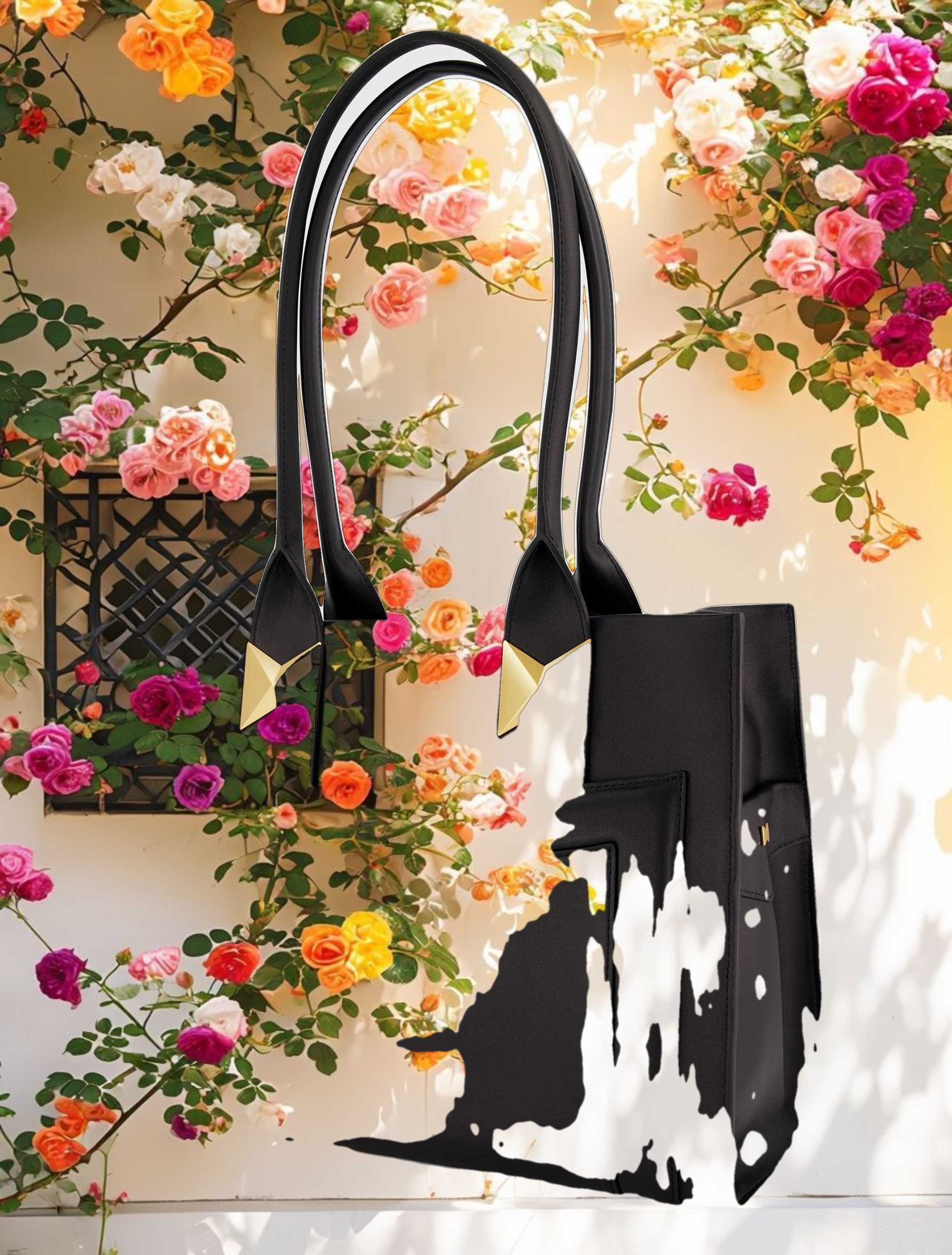 Large Leather Tote Bag With Gold Hardware