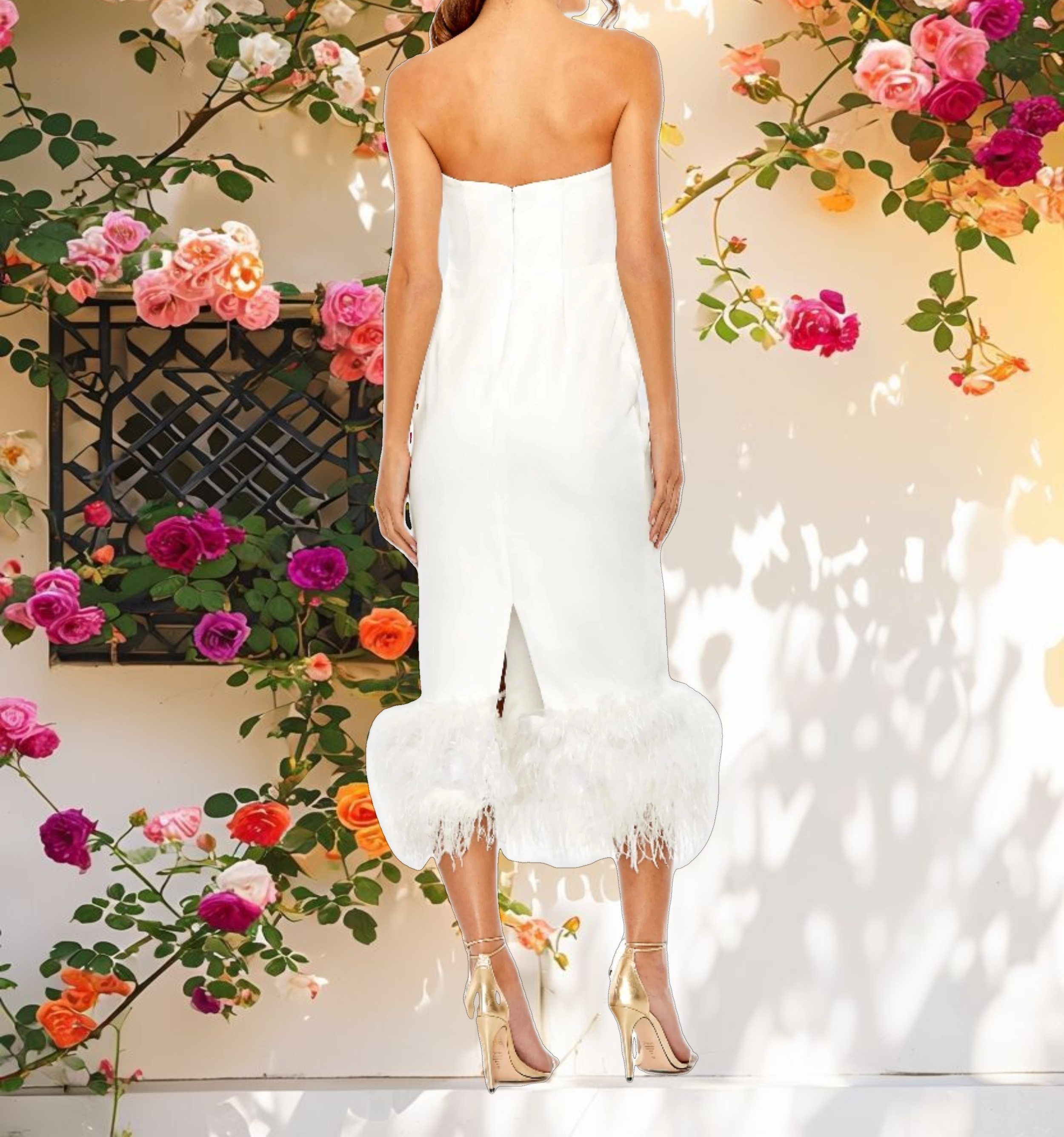 Sleeveless Dress with Trim