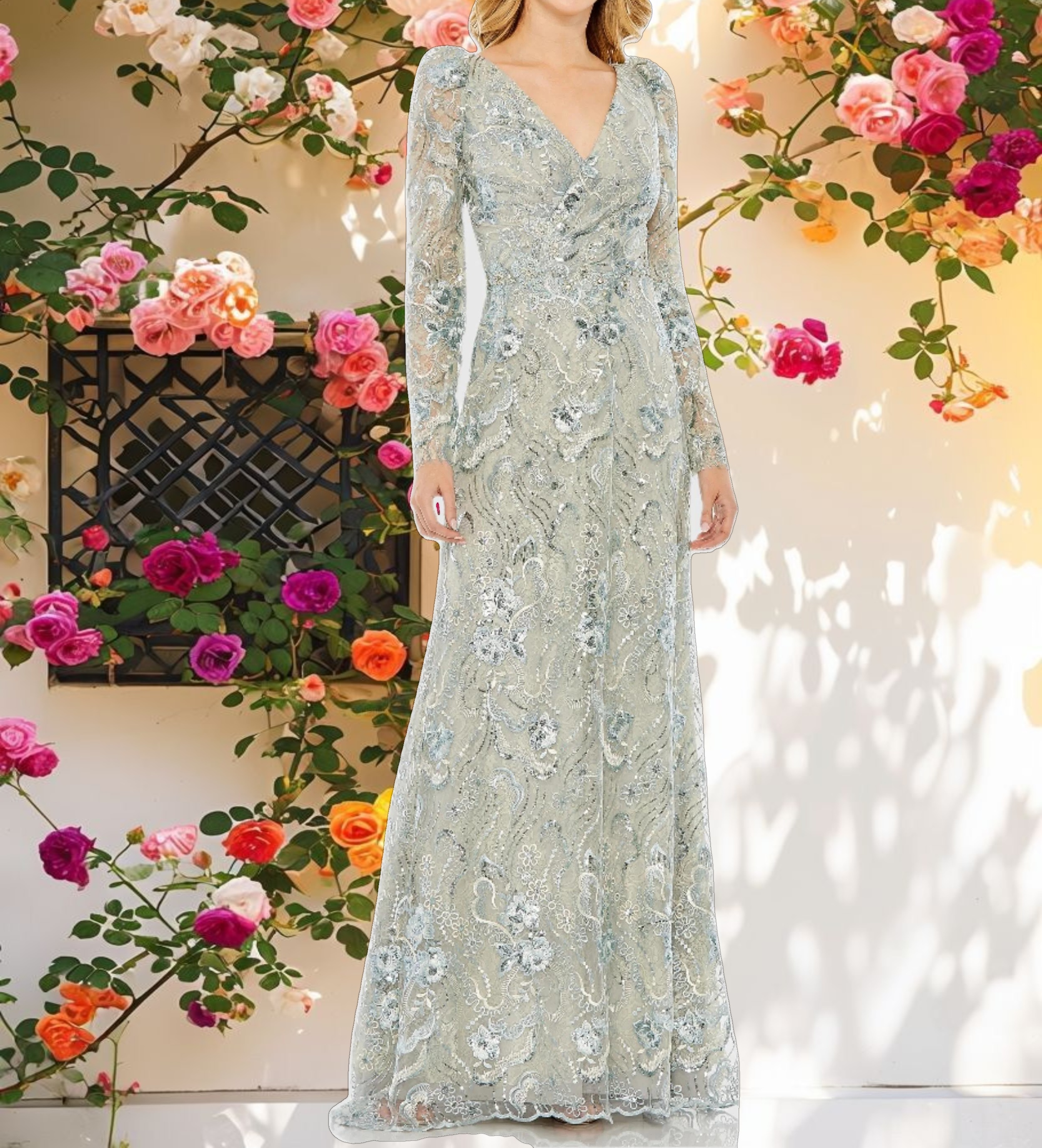 Stitched Wrap Over Puff Sleeves Dress