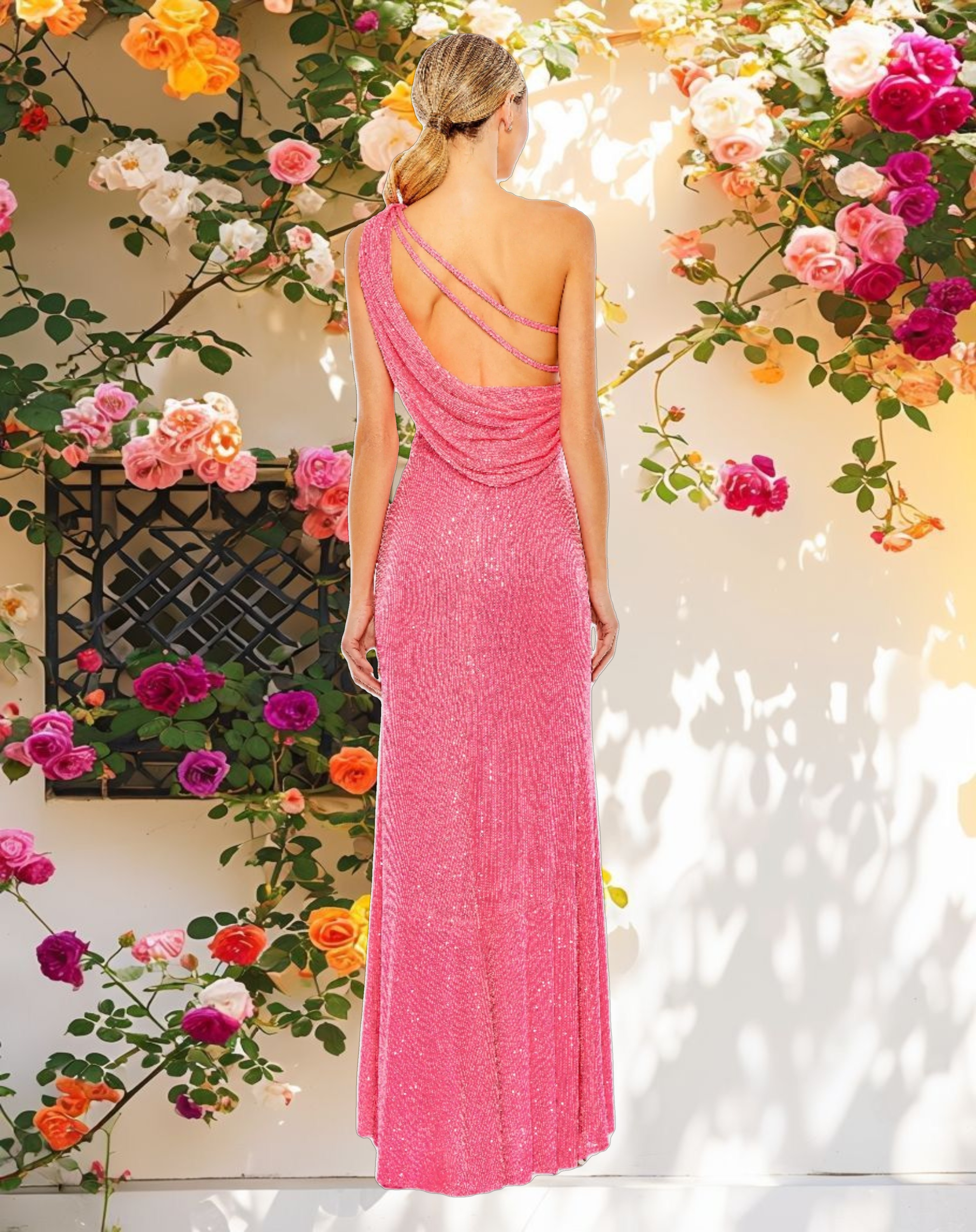 Glamorous Draped Back Gown
