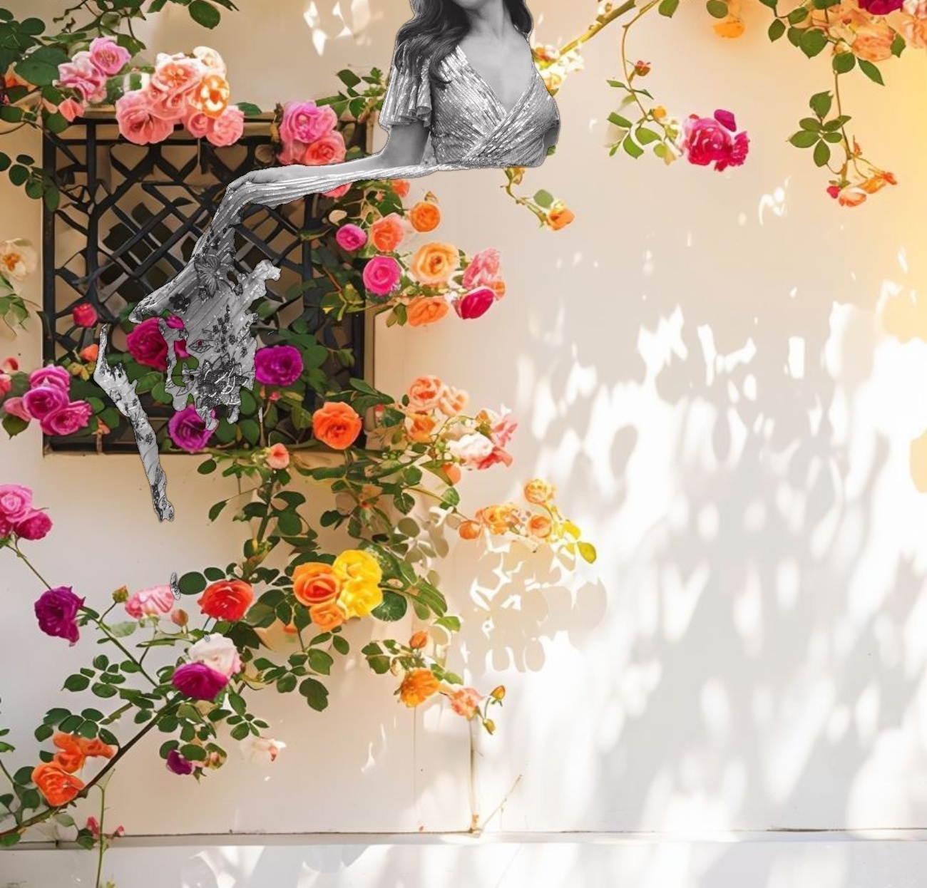 Shimmering Sleeve V Neck Dress