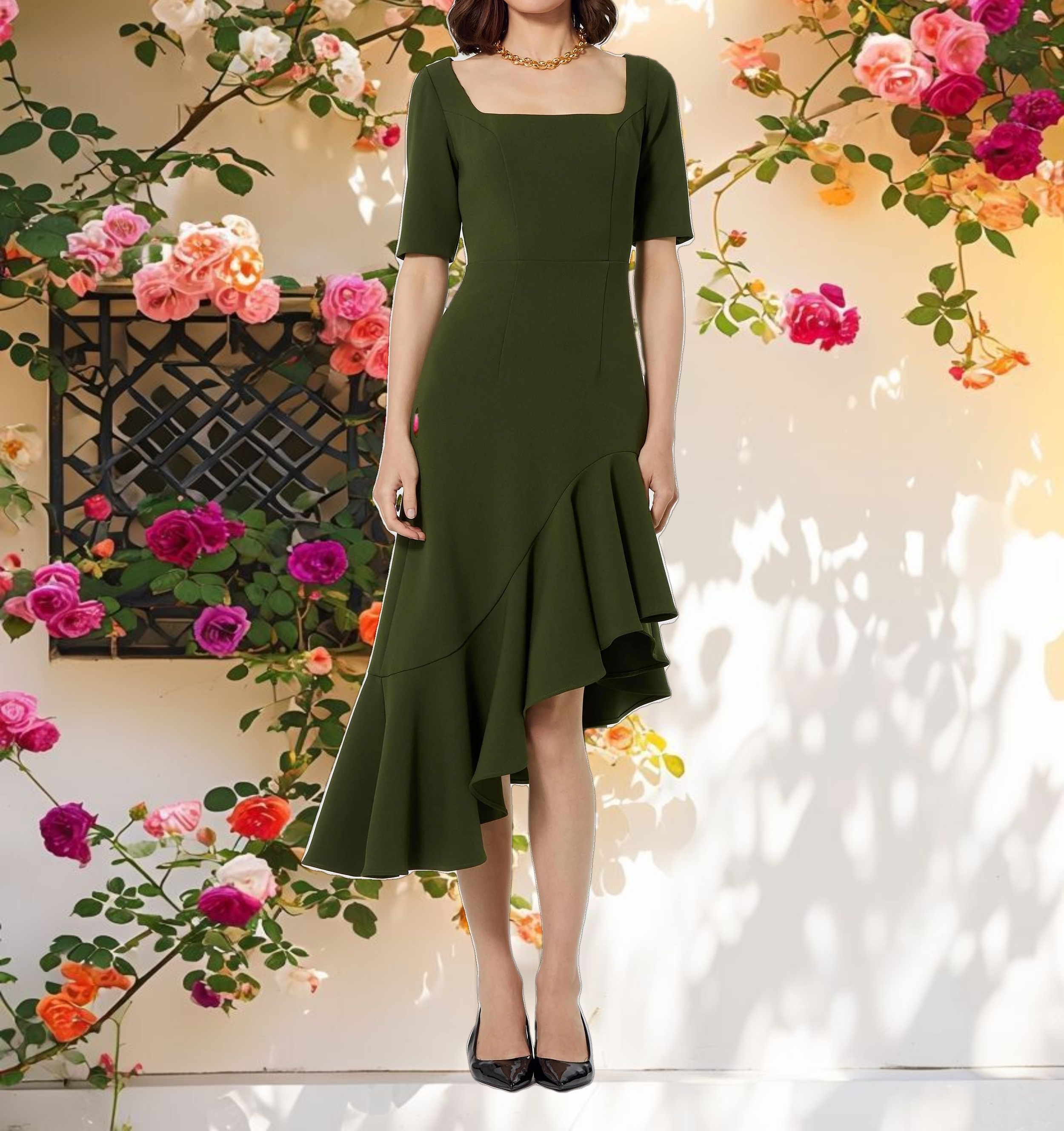 Asymmetrical Hem Dress