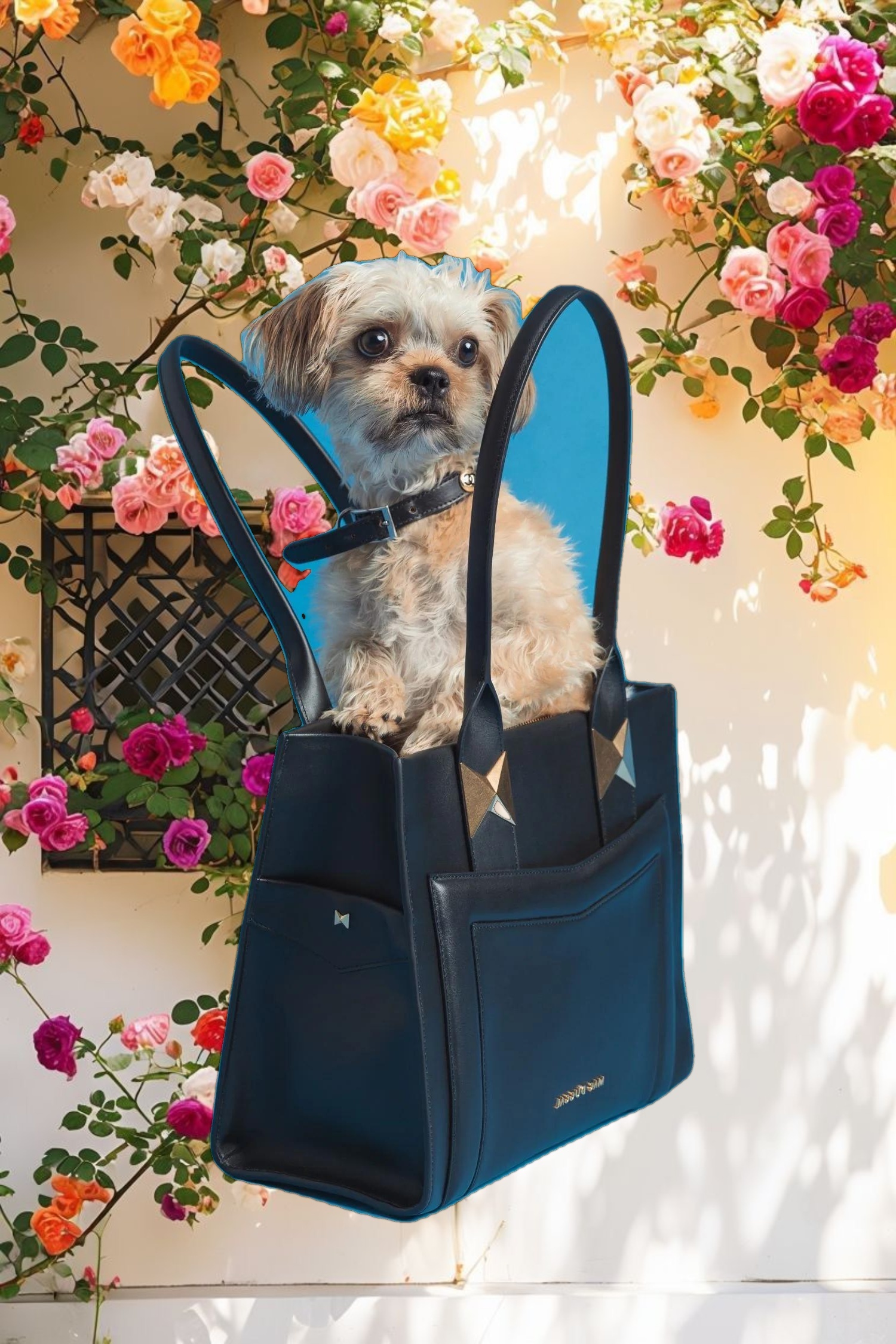 Large Leather Briefcase Bag With Gold Hardware