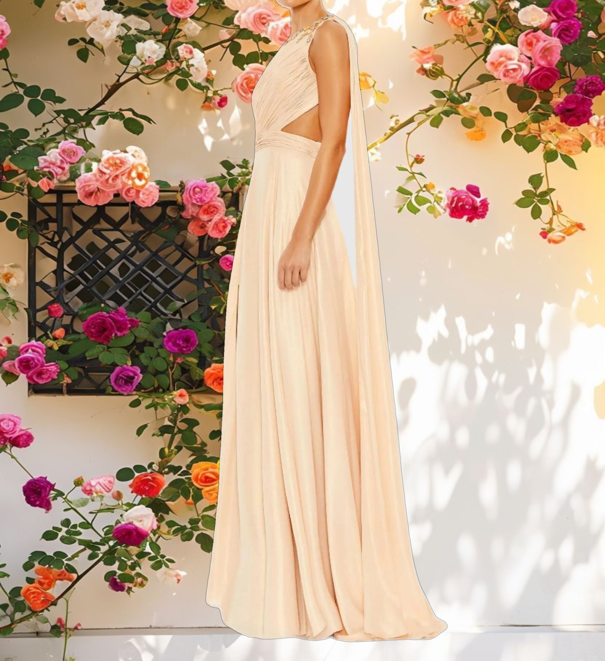Flowy Open Back Gown