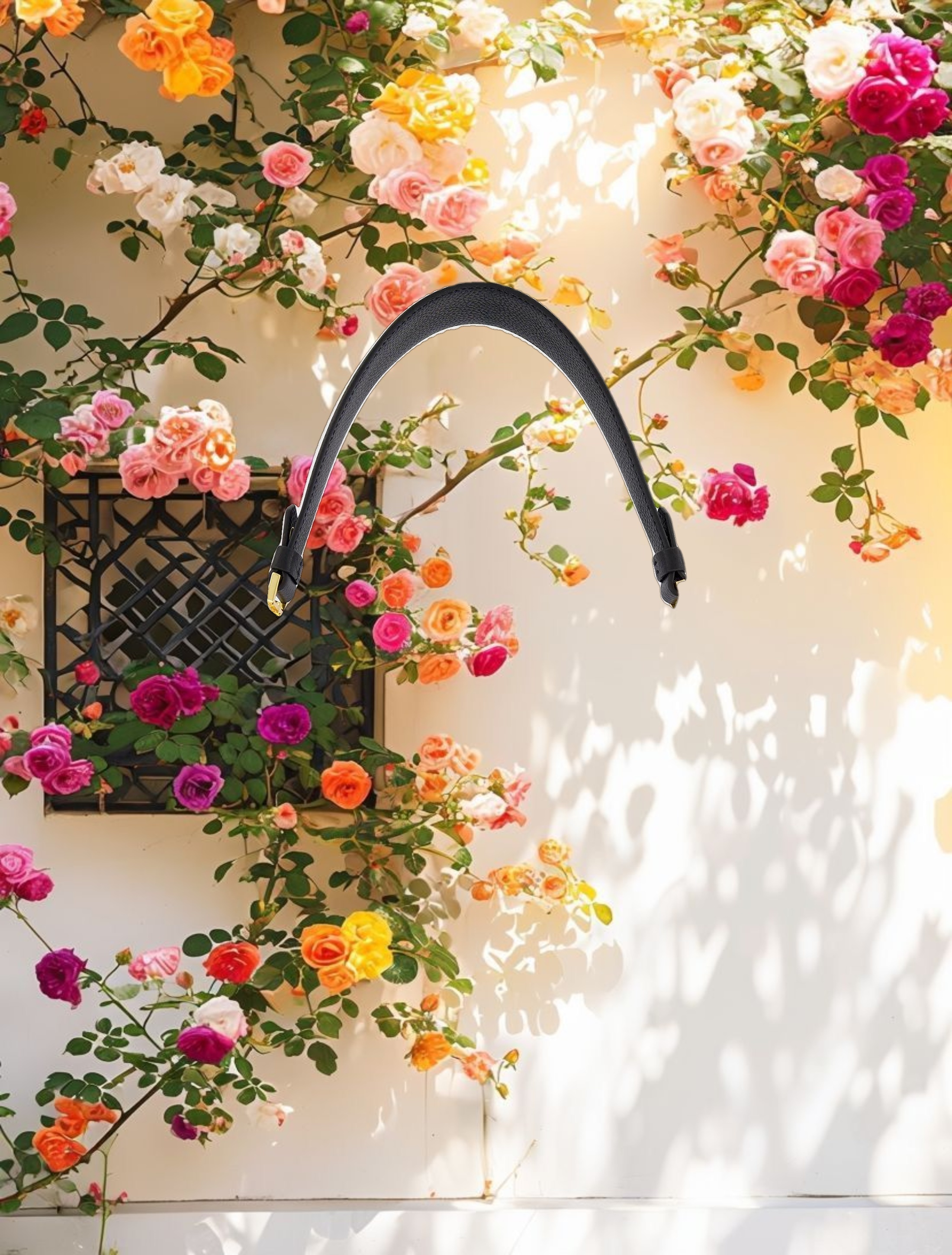 Grain Leather Saddle Bag With Gold Hardware