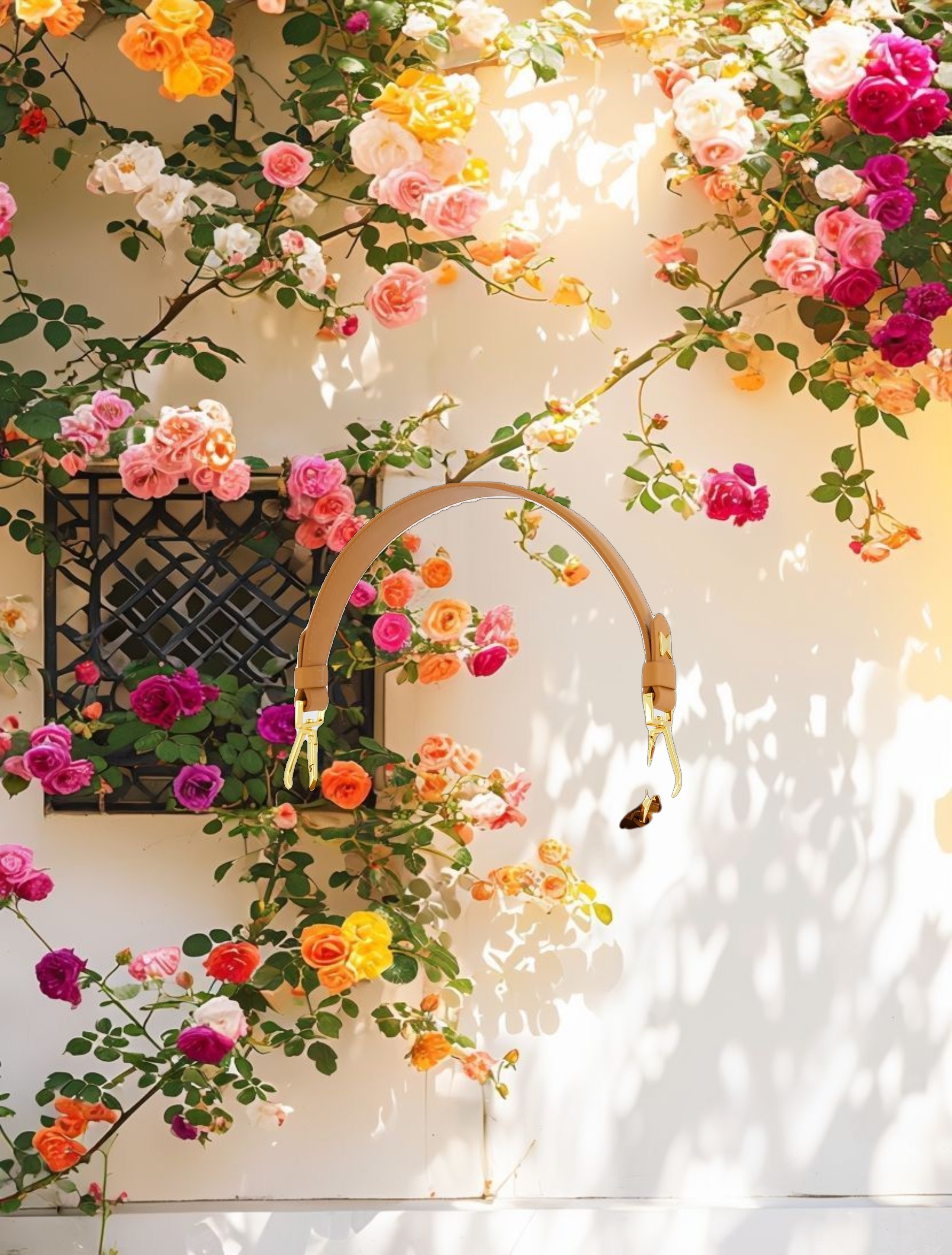 Mini Leather Shoulder Bag with Gold Hardware