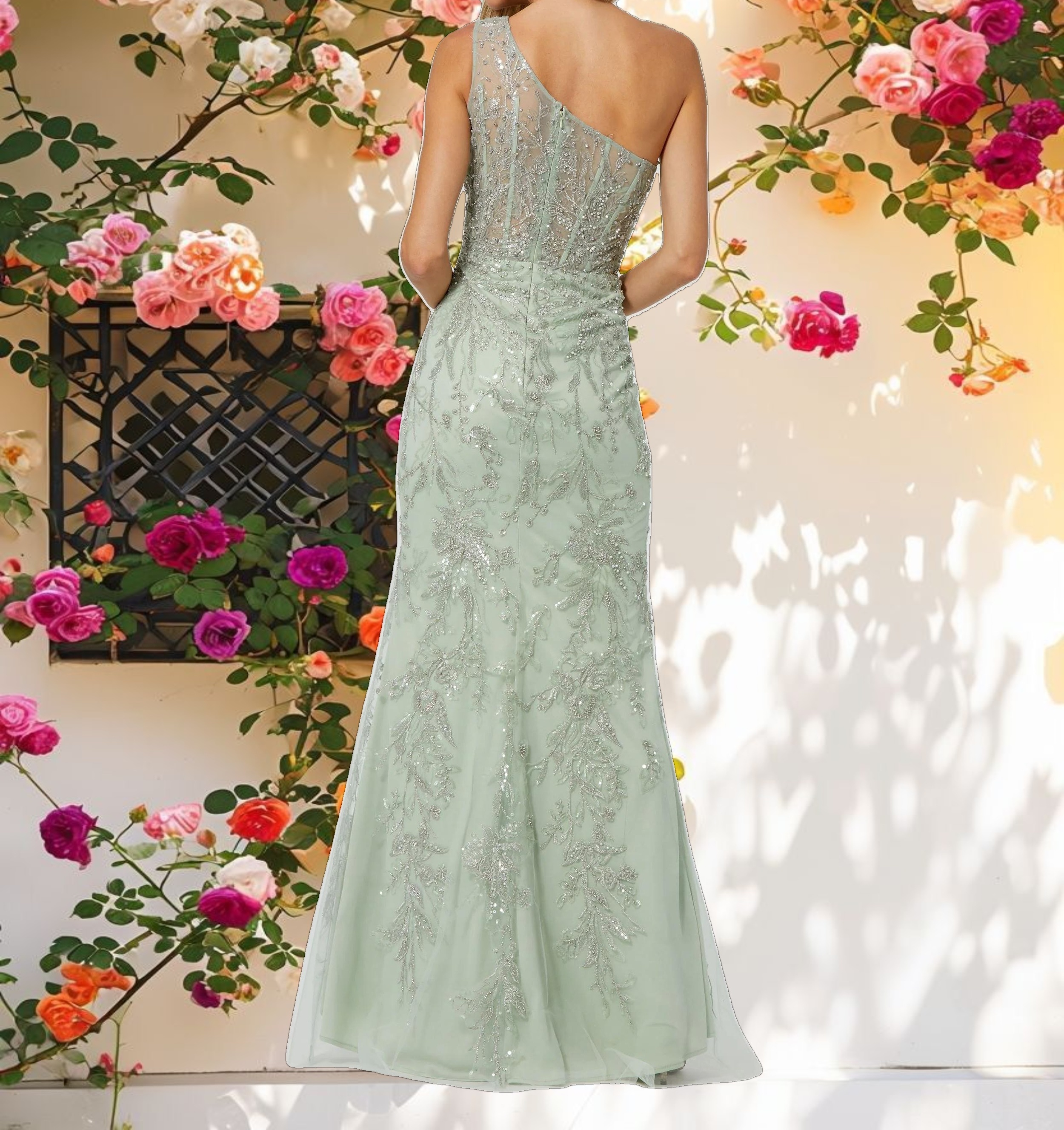 Stylish One-Shoulder Gown