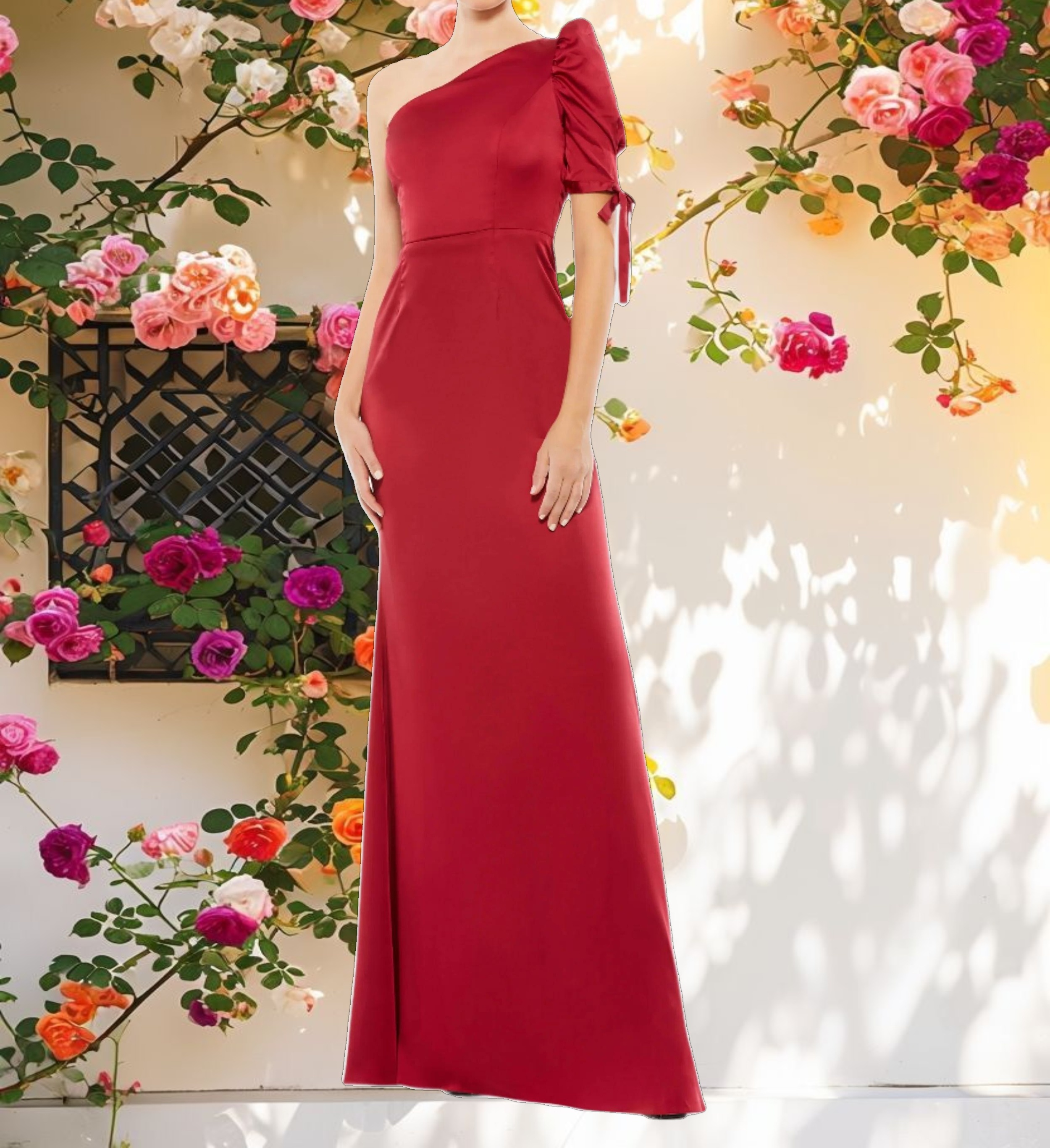 Puff Sleeve Trumpet Gown