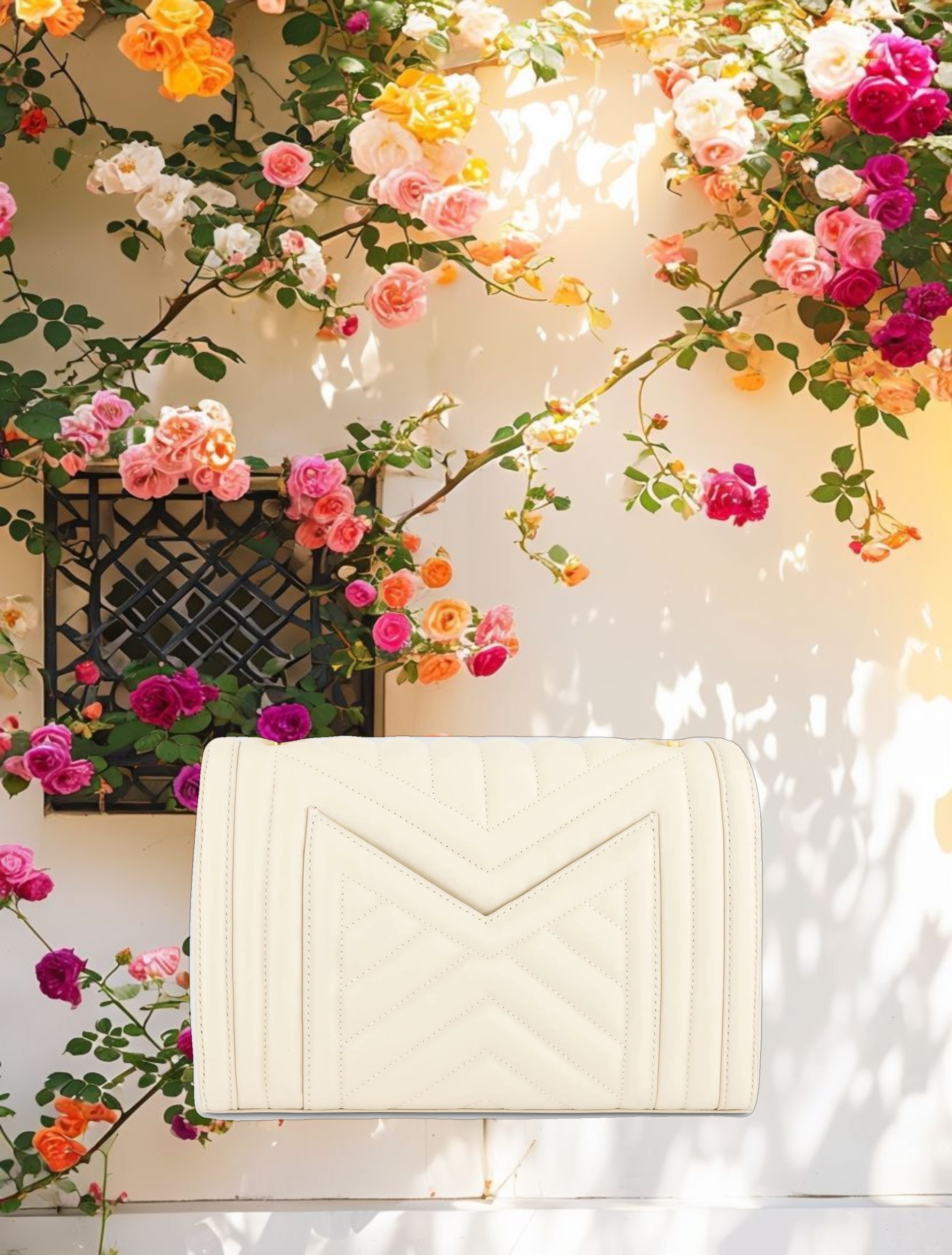 Quilted Napa Leather Handbag With Gold Chain