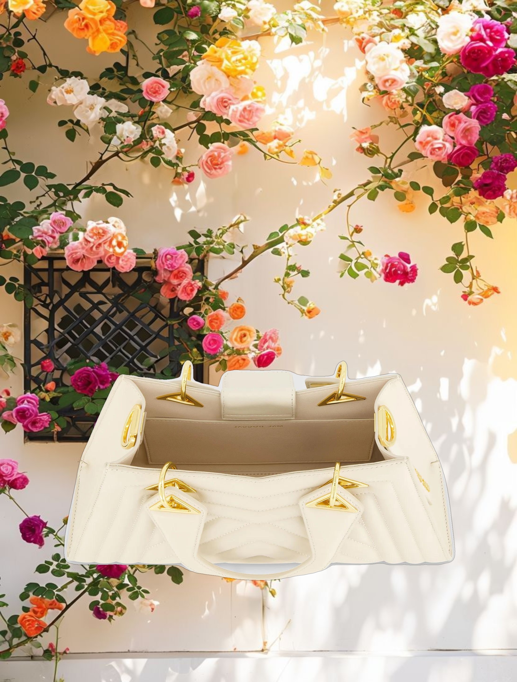 Quilted Napa Leather Angular Handbag