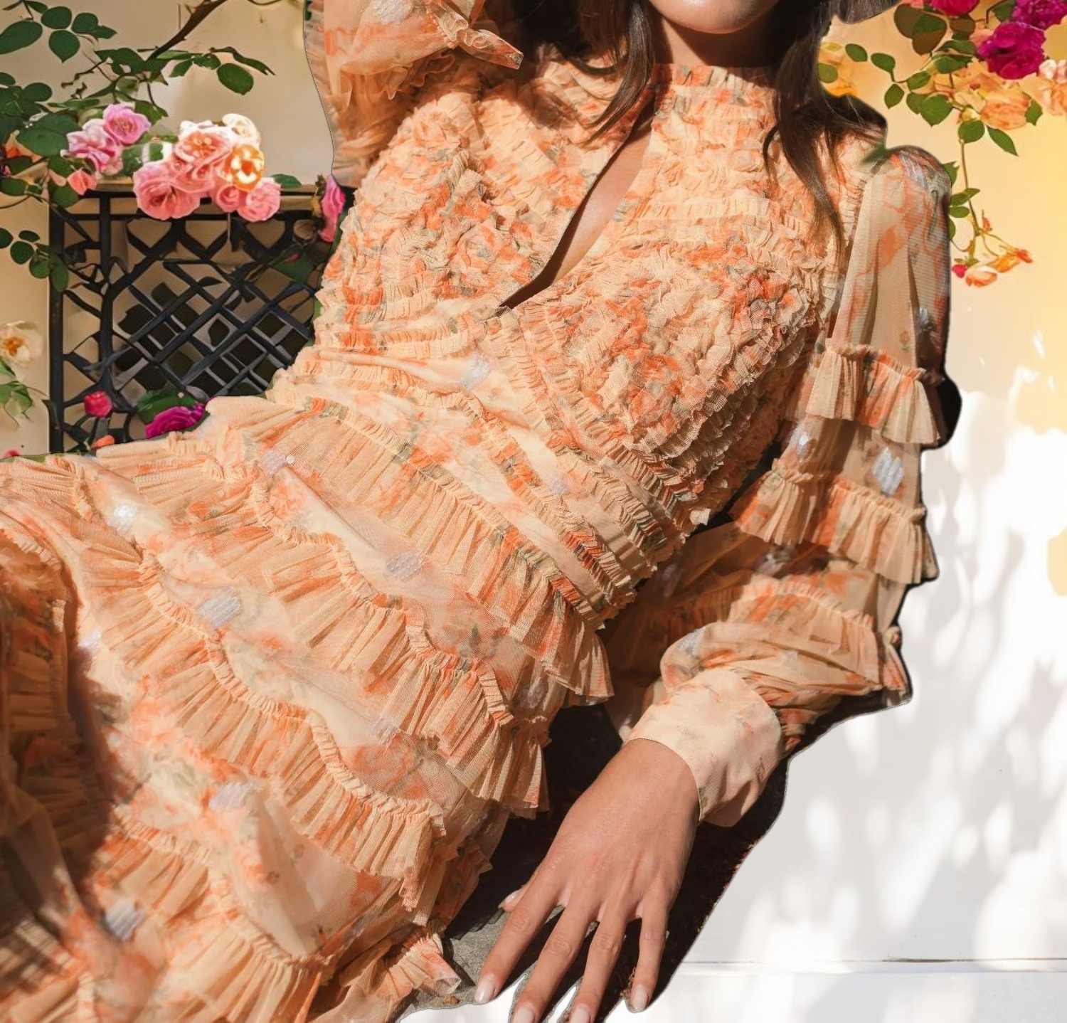 Keyhole Detail Long Sleeve Dress