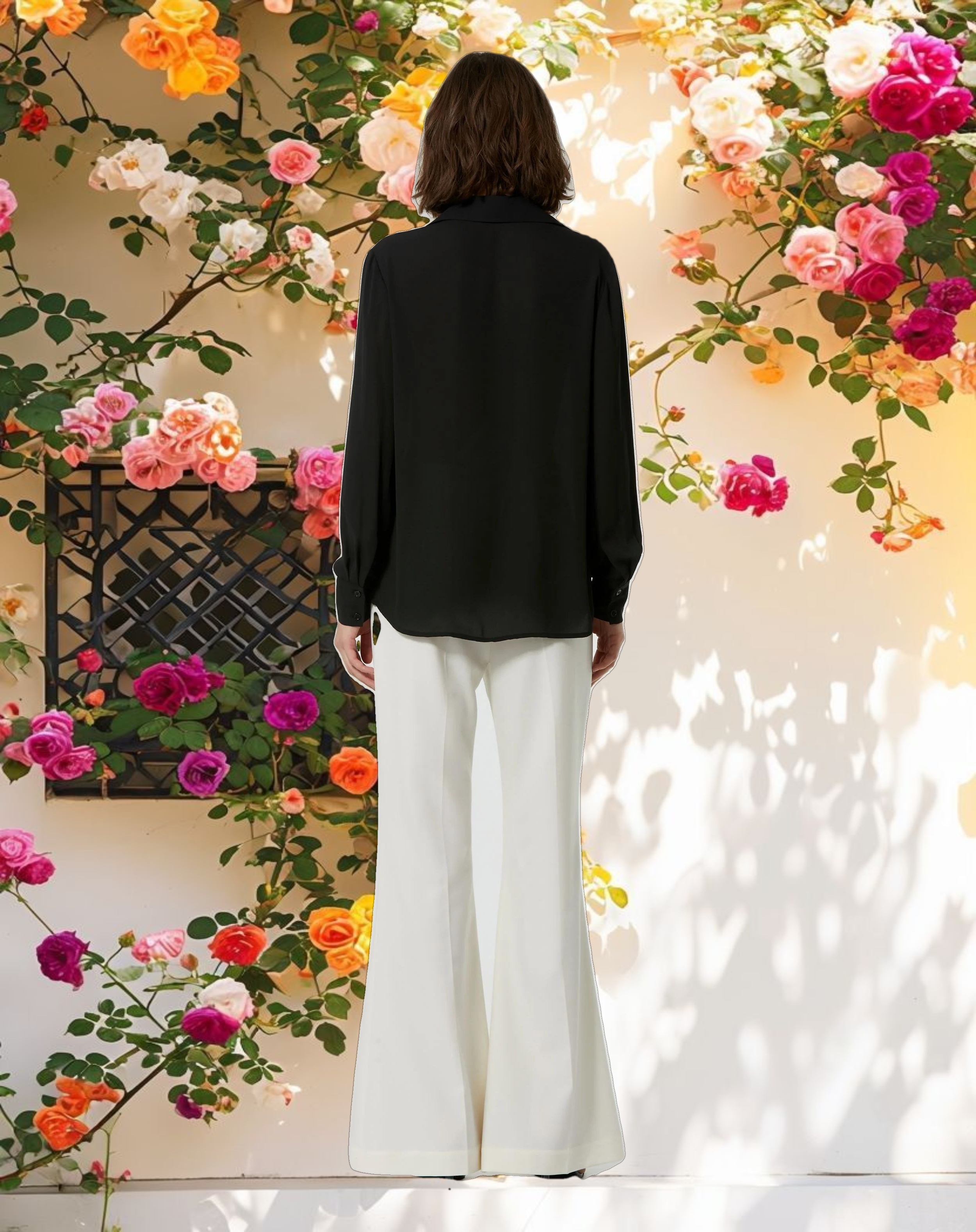 Bentley Long Sleeve Button Up Georgette Blouse