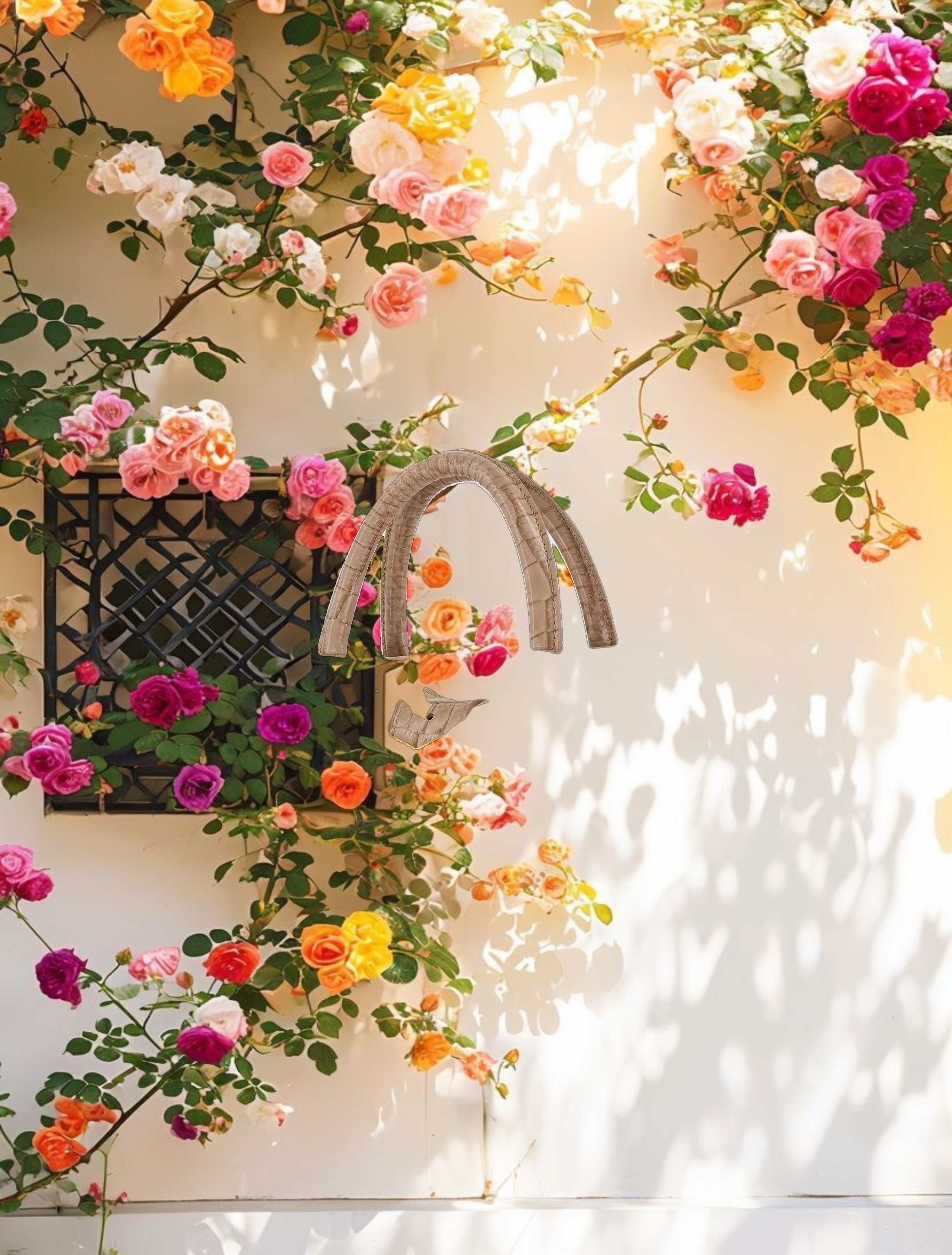 Leather Tote Bag With Gold Buckle