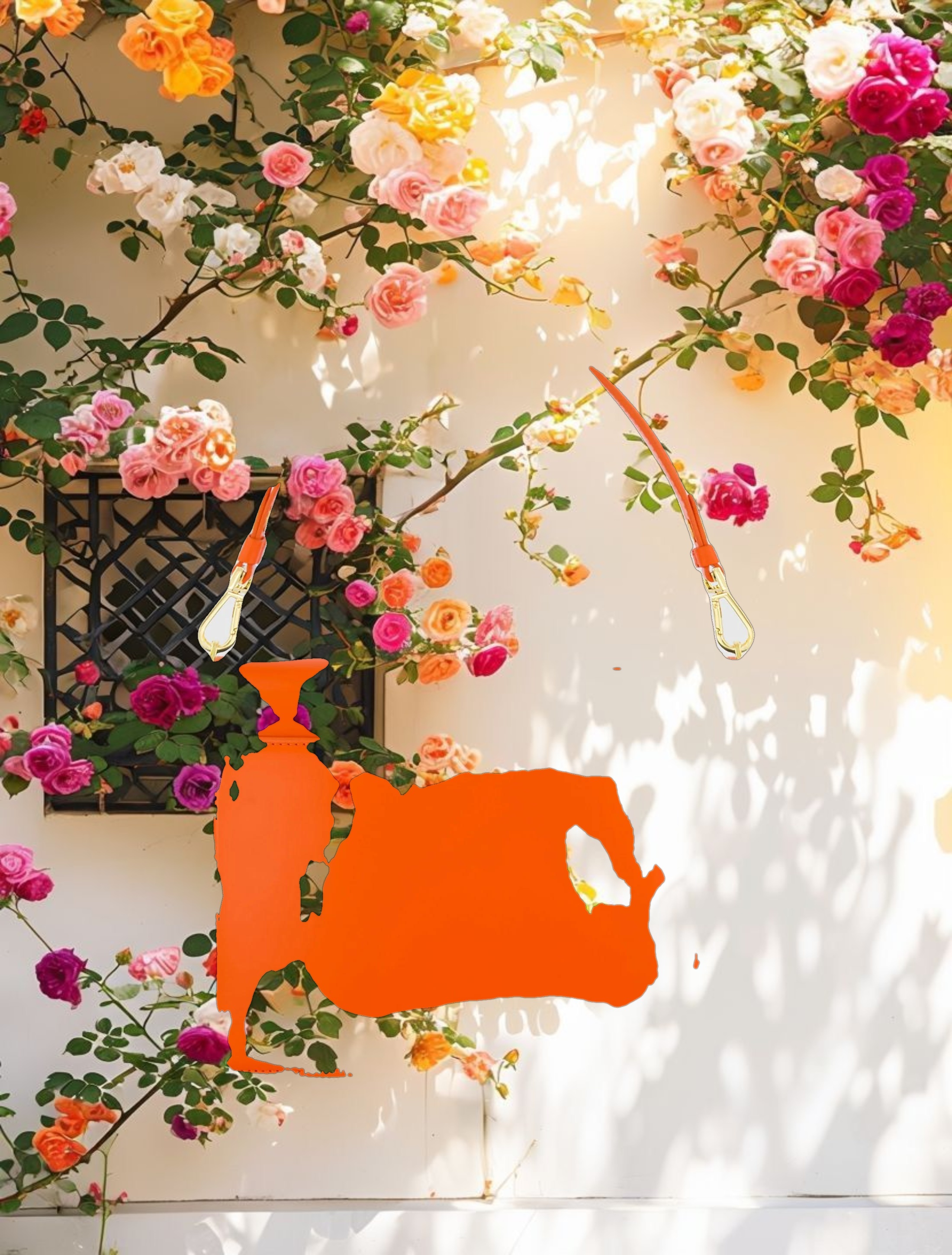 Classic Sunset Leather Medium Shoulder Bag with Detachable Strap