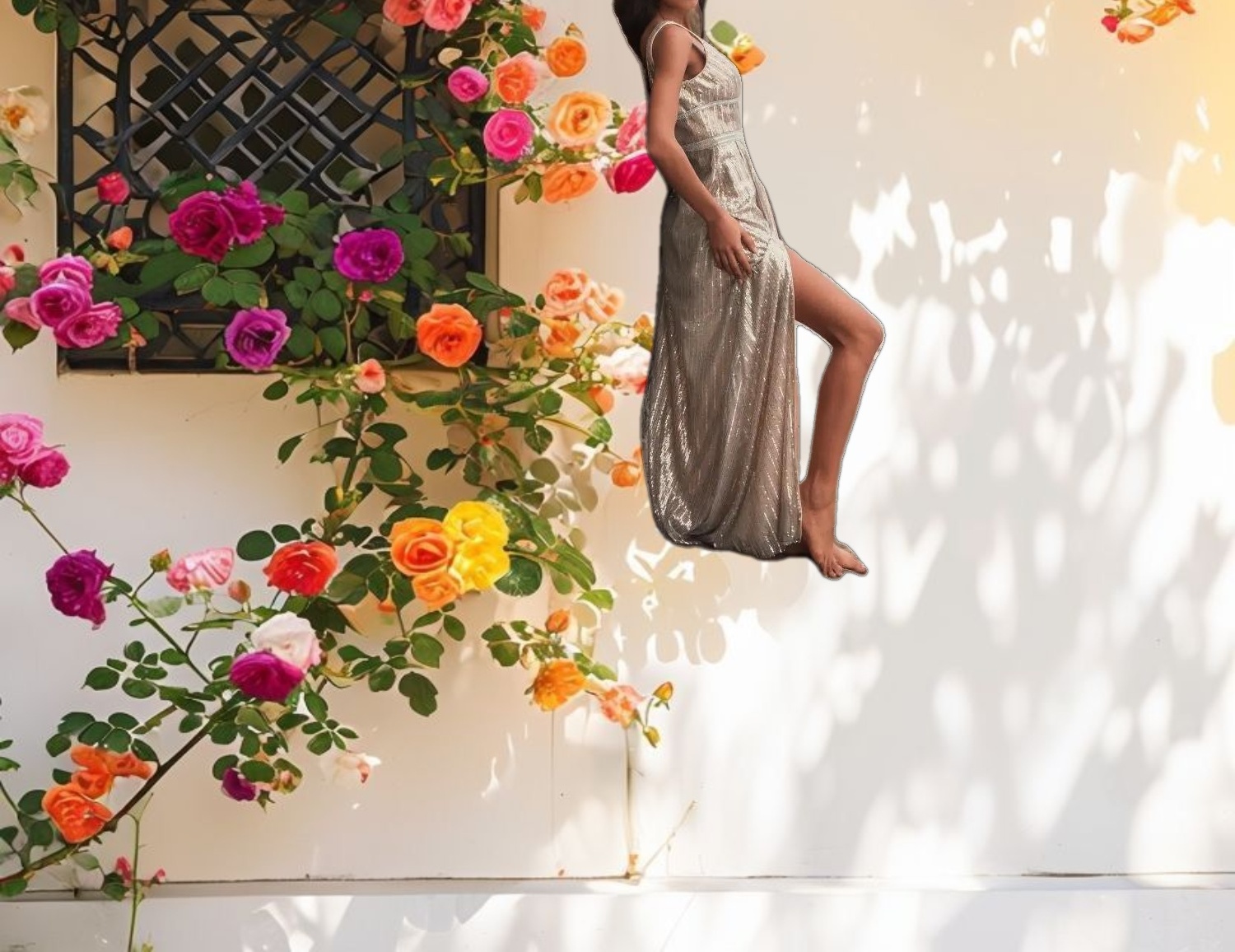 Shimmering V-Neck Sequined Dress