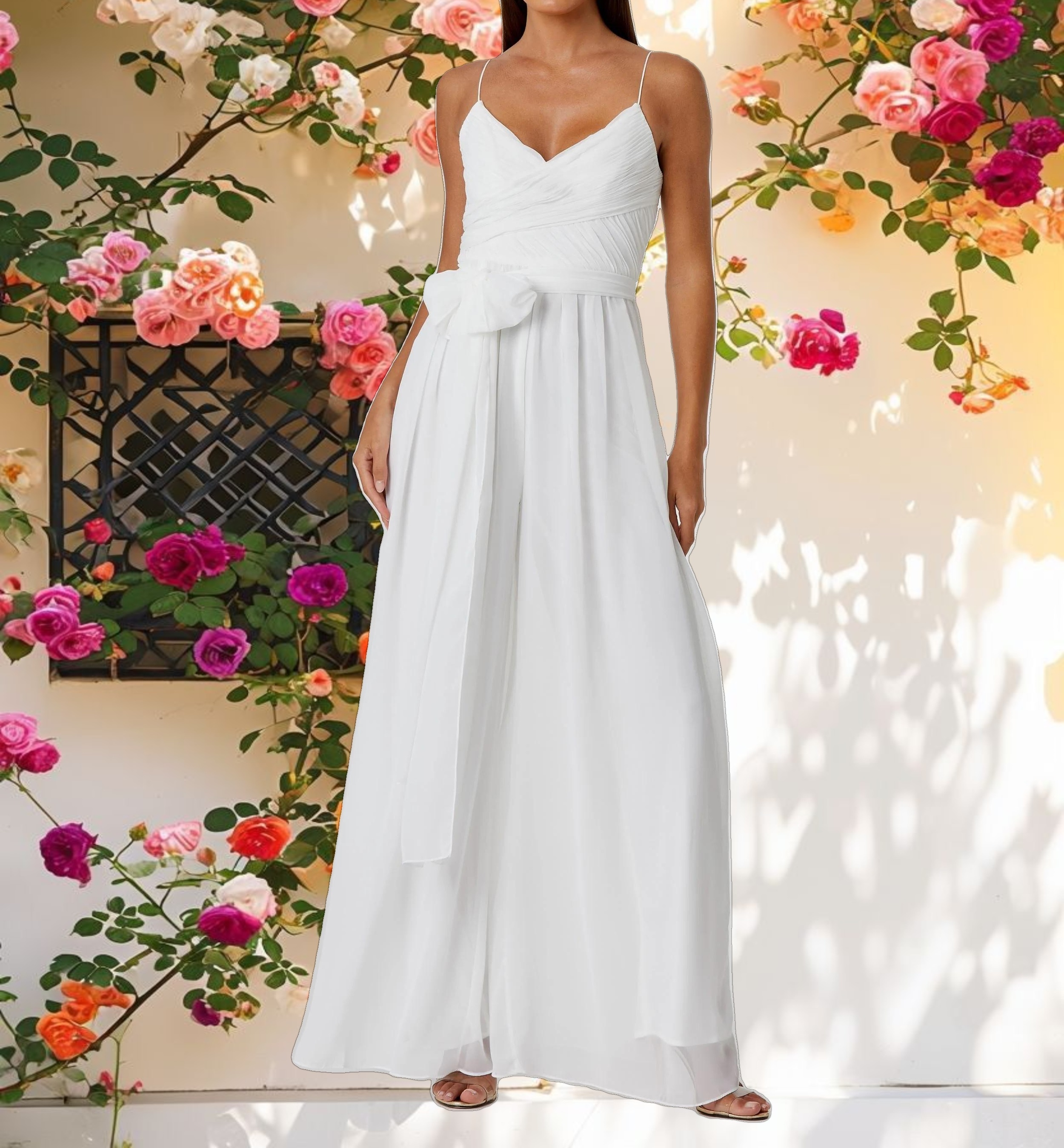 Flowy Faux Wrap Jumpsuit
