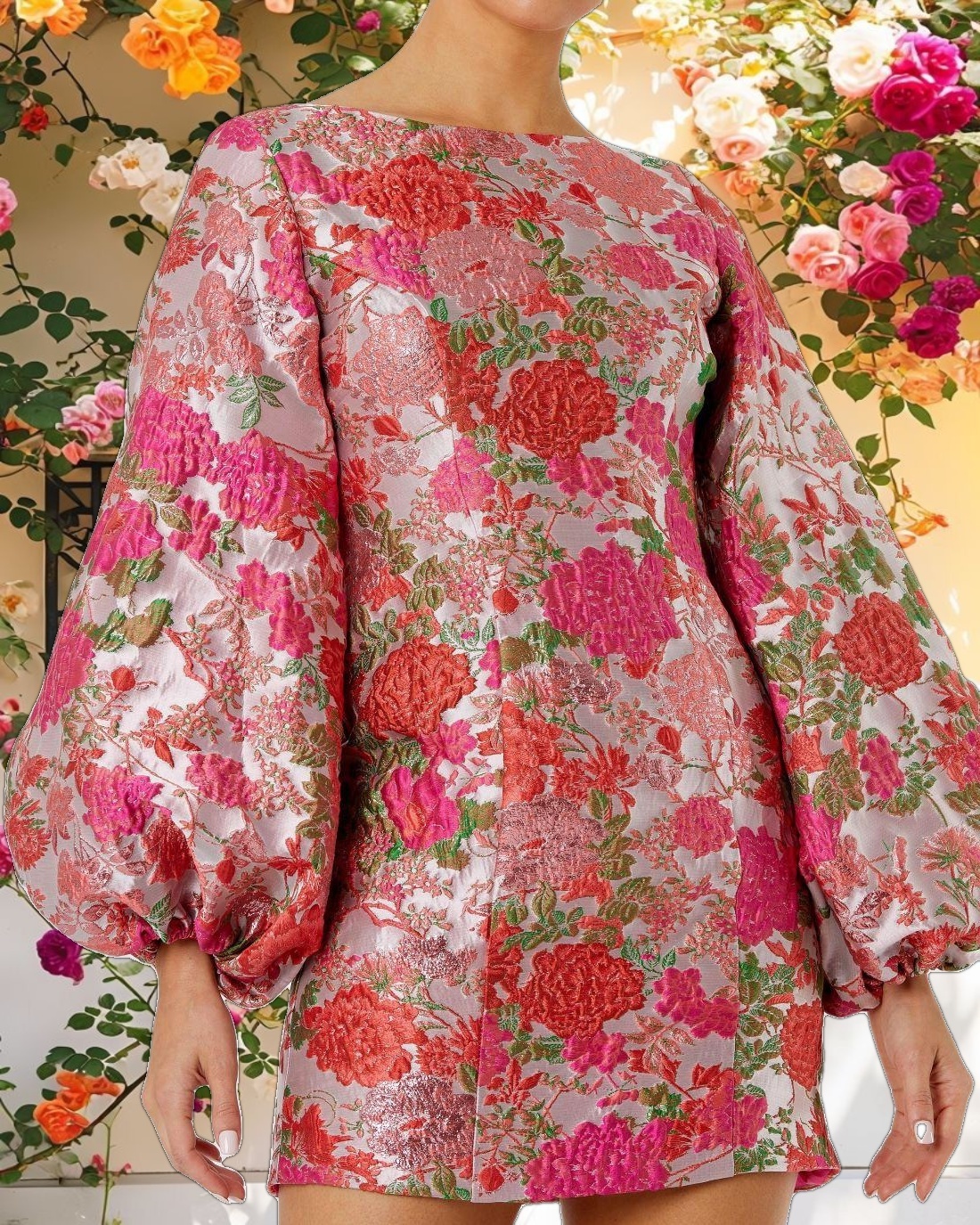 Fancy Floral Mini Dress