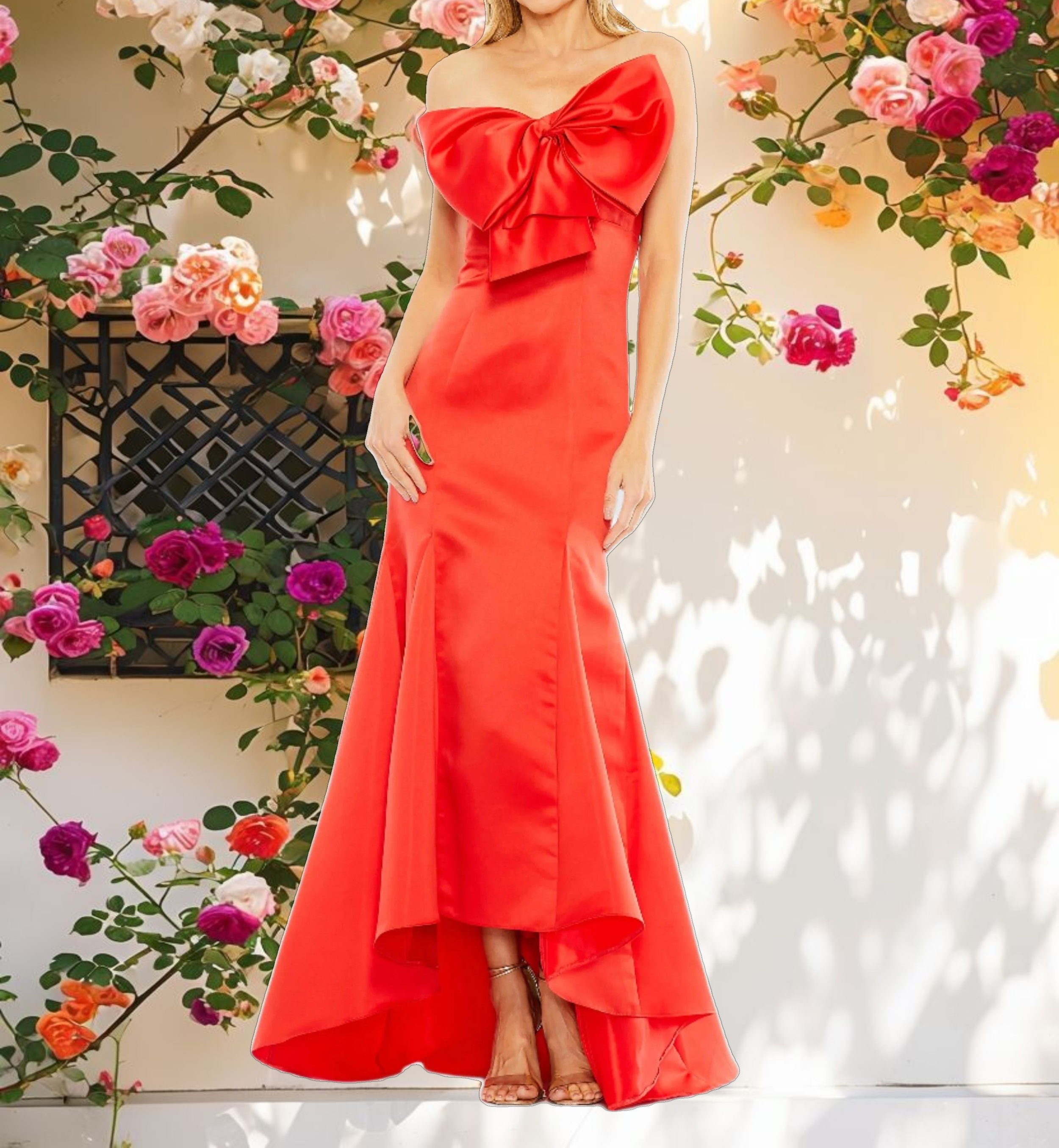 Strapless Bow Mermaid Gown