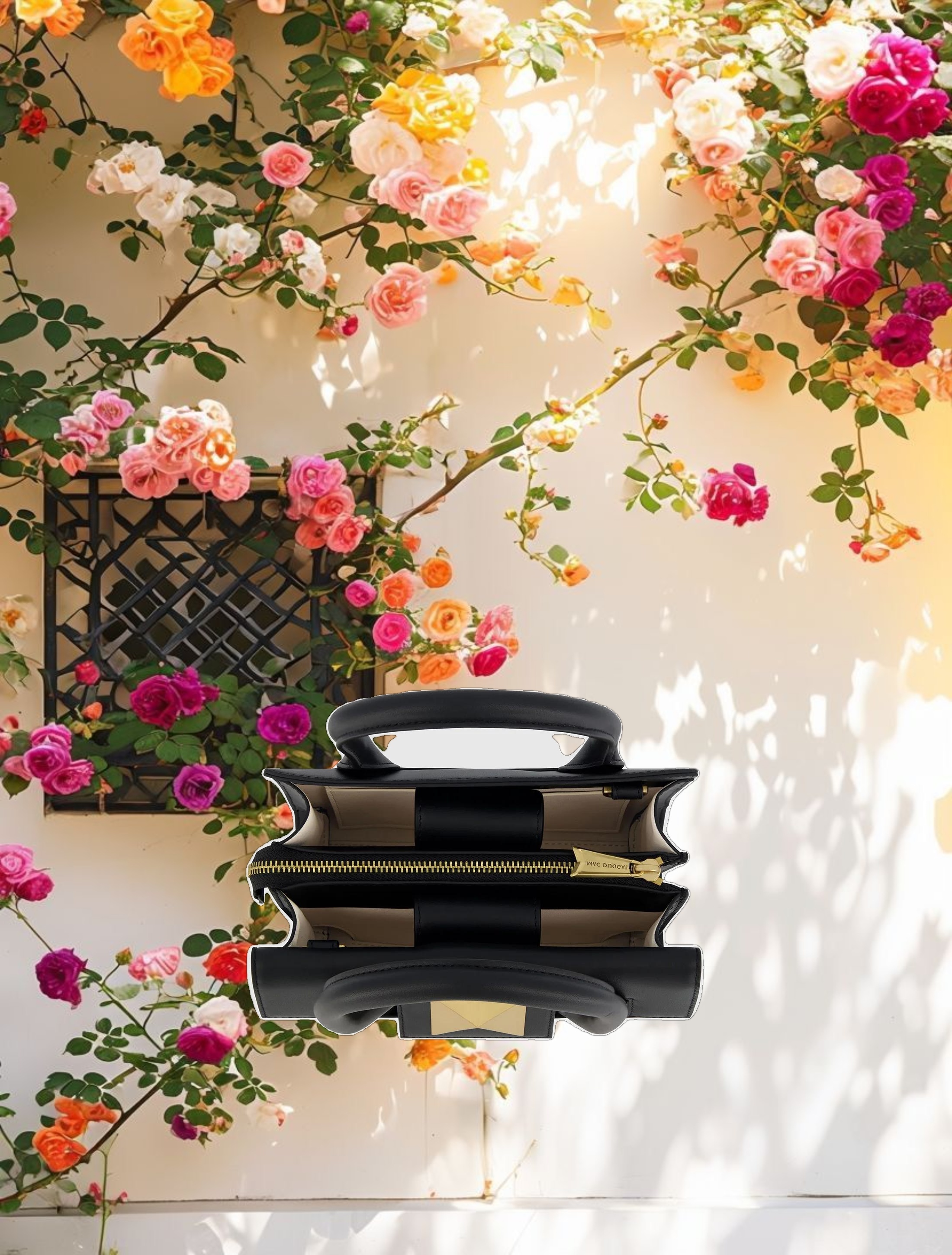 Small Leather Tote Bag With Gold Hardware