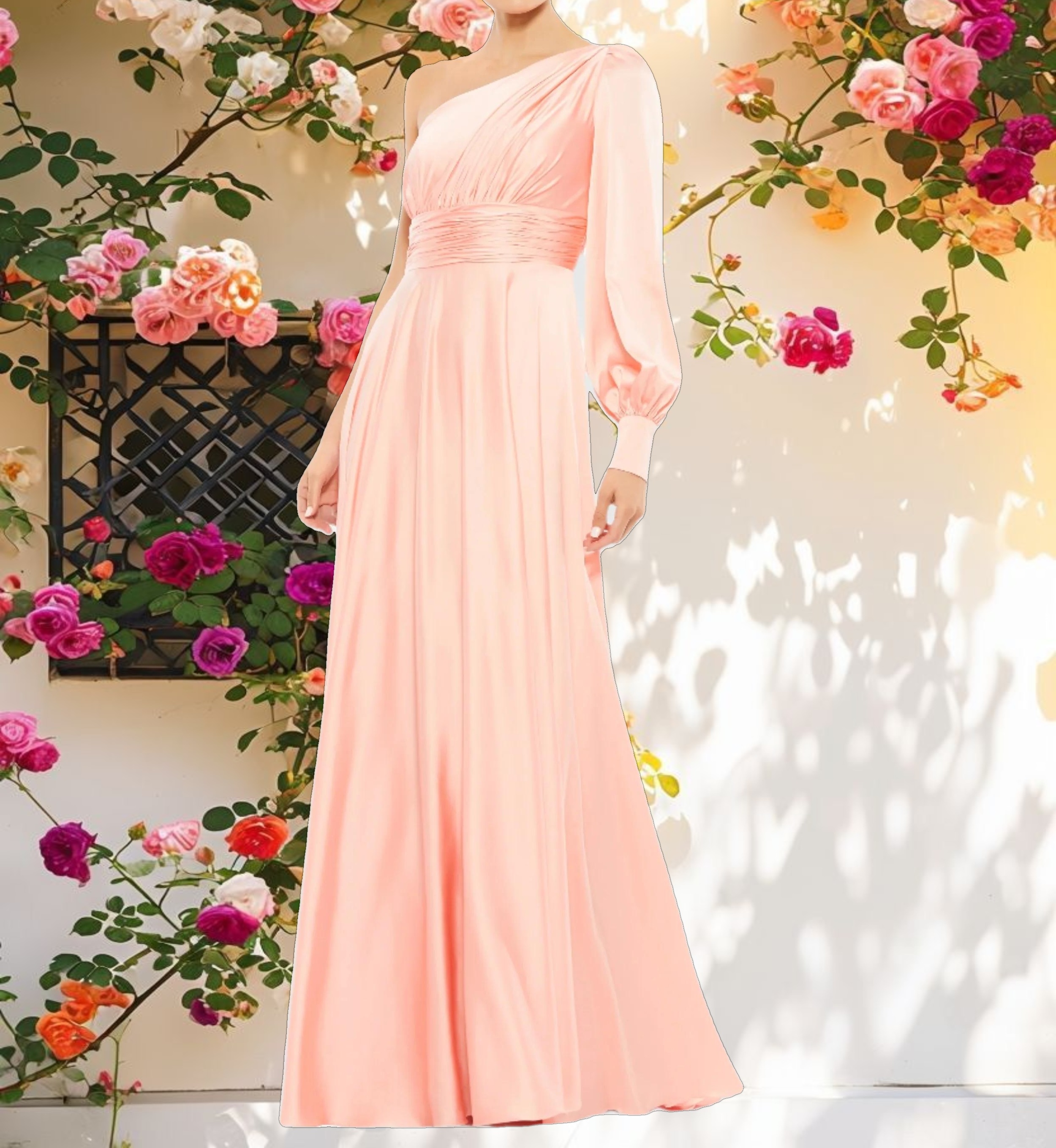 Flowy Bishop Sleeve Gown