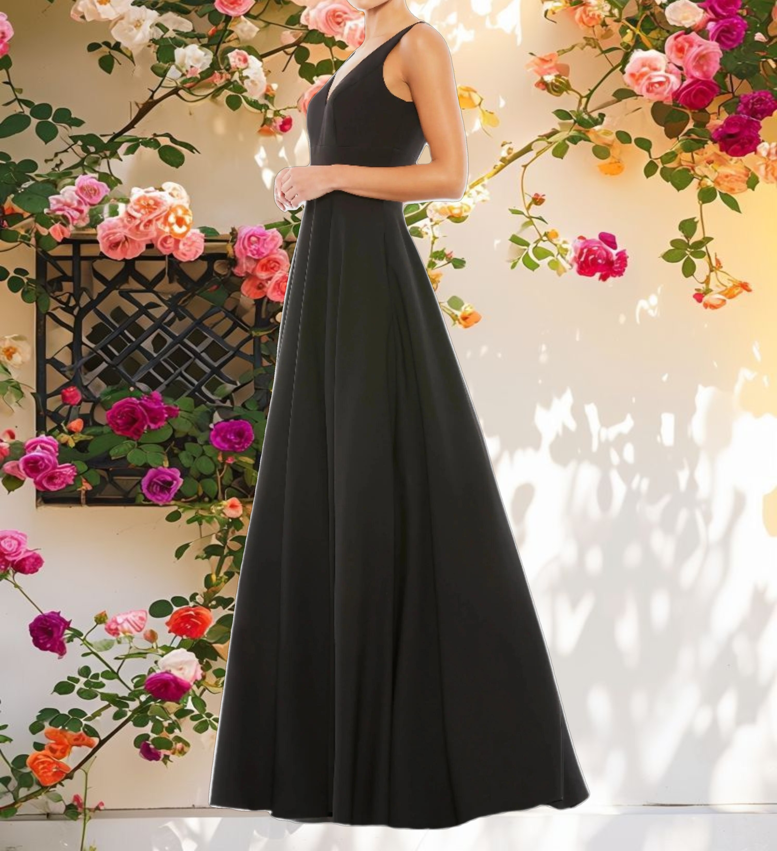 Classic Sleeveless A Line Gown with Pockets