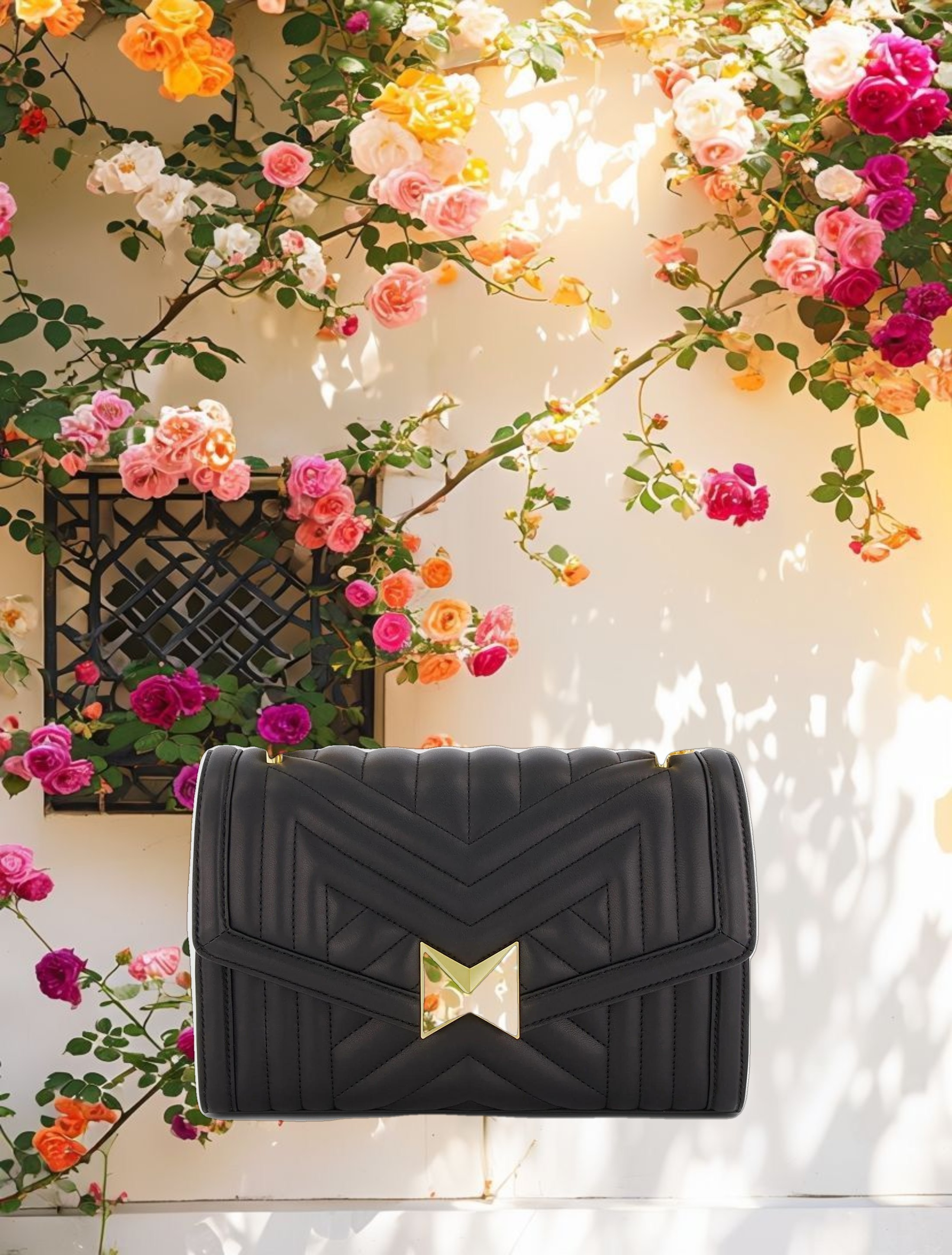 Quilted Leather Handbag With Chain