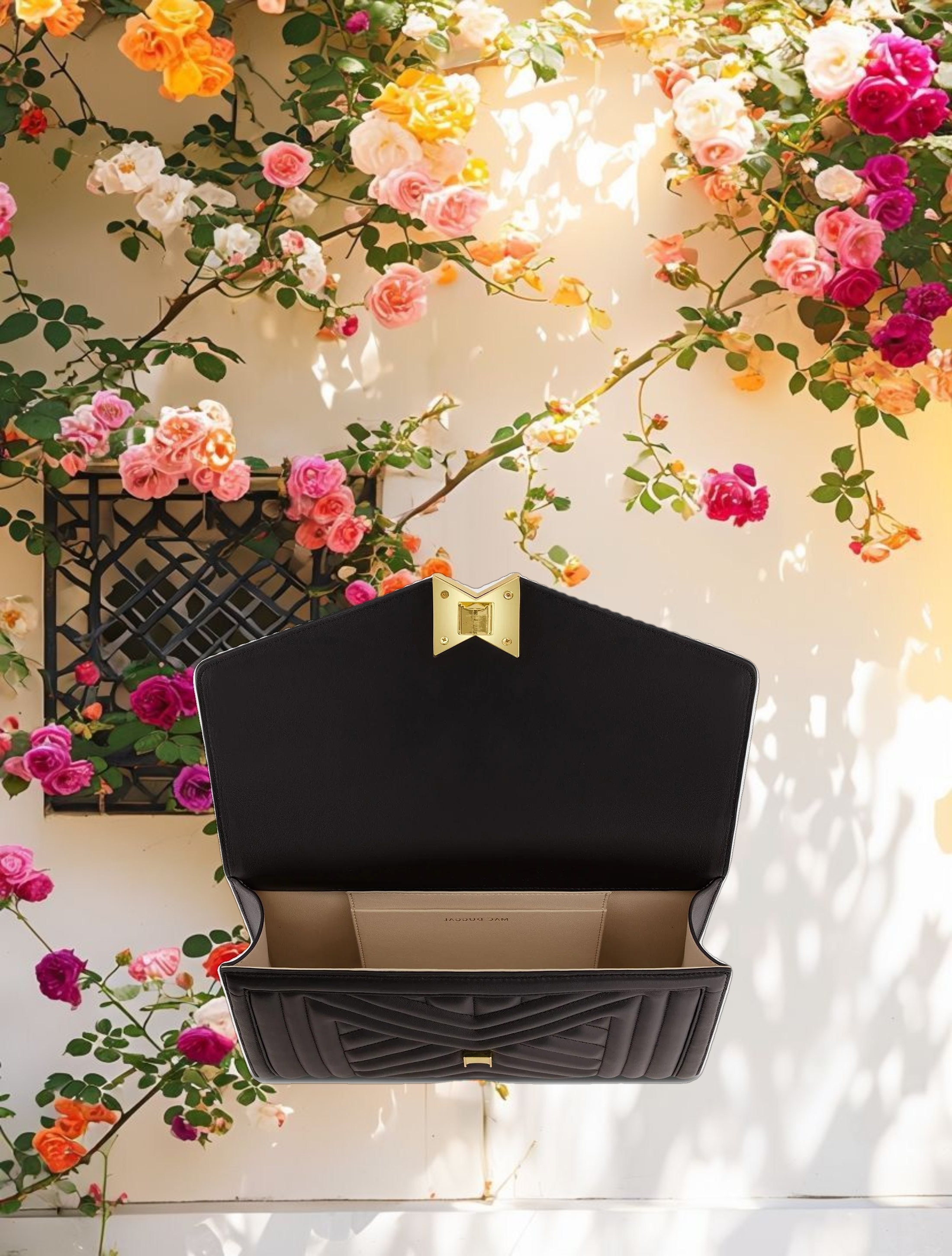 Quilted Leather Handbag With Chain