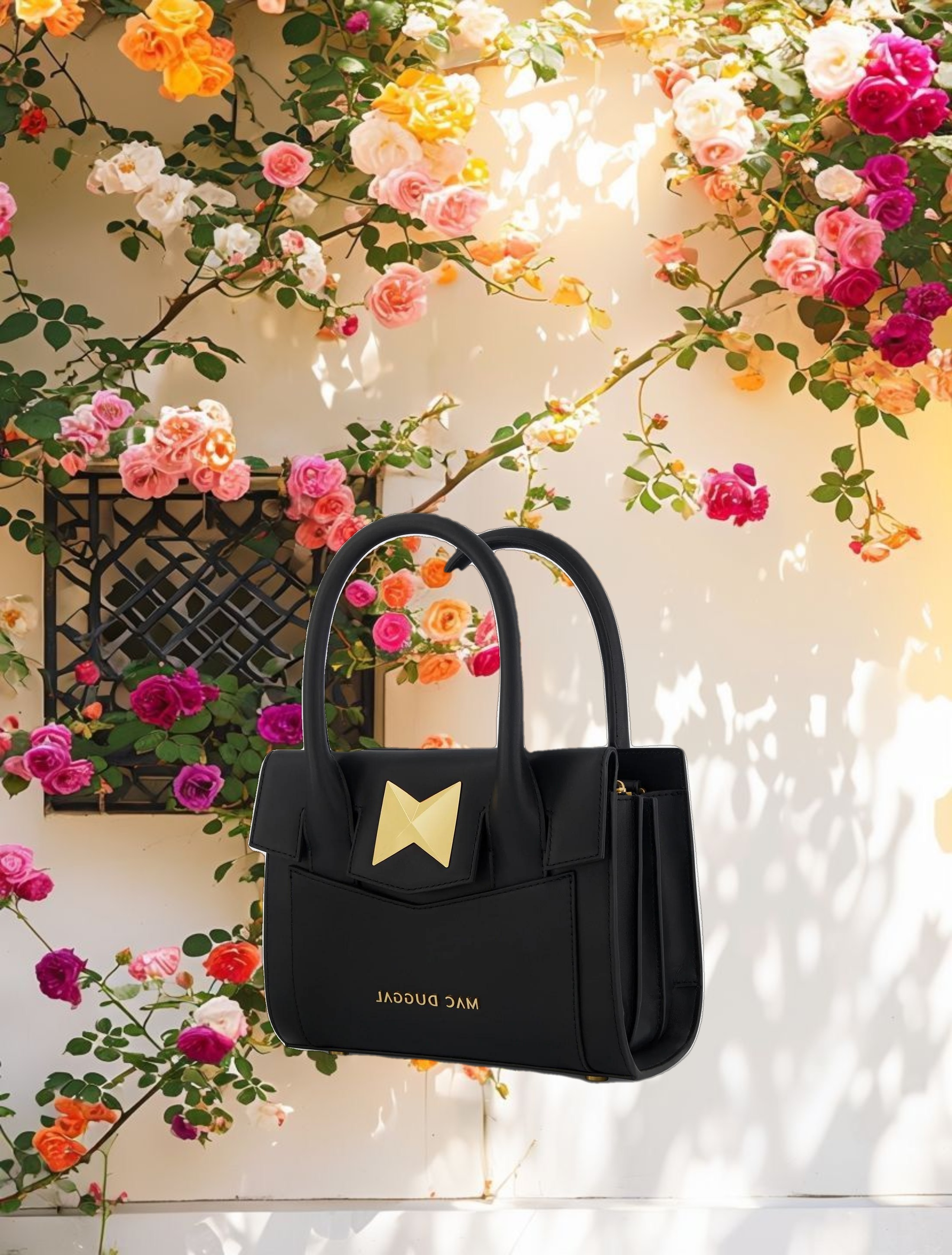 Small Leather Tote Bag With Gold Hardware