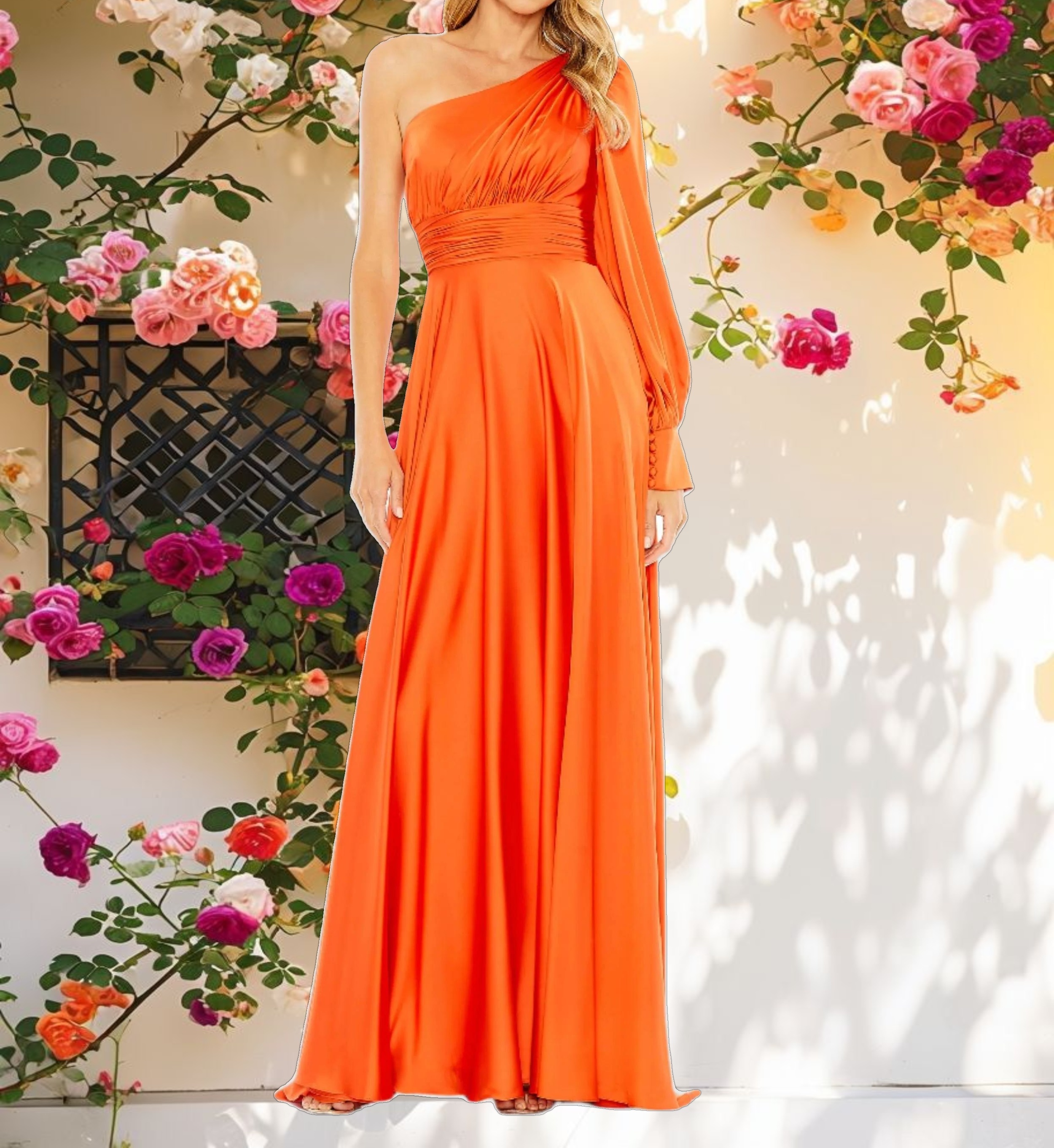 Flowy Bishop Sleeve Gown