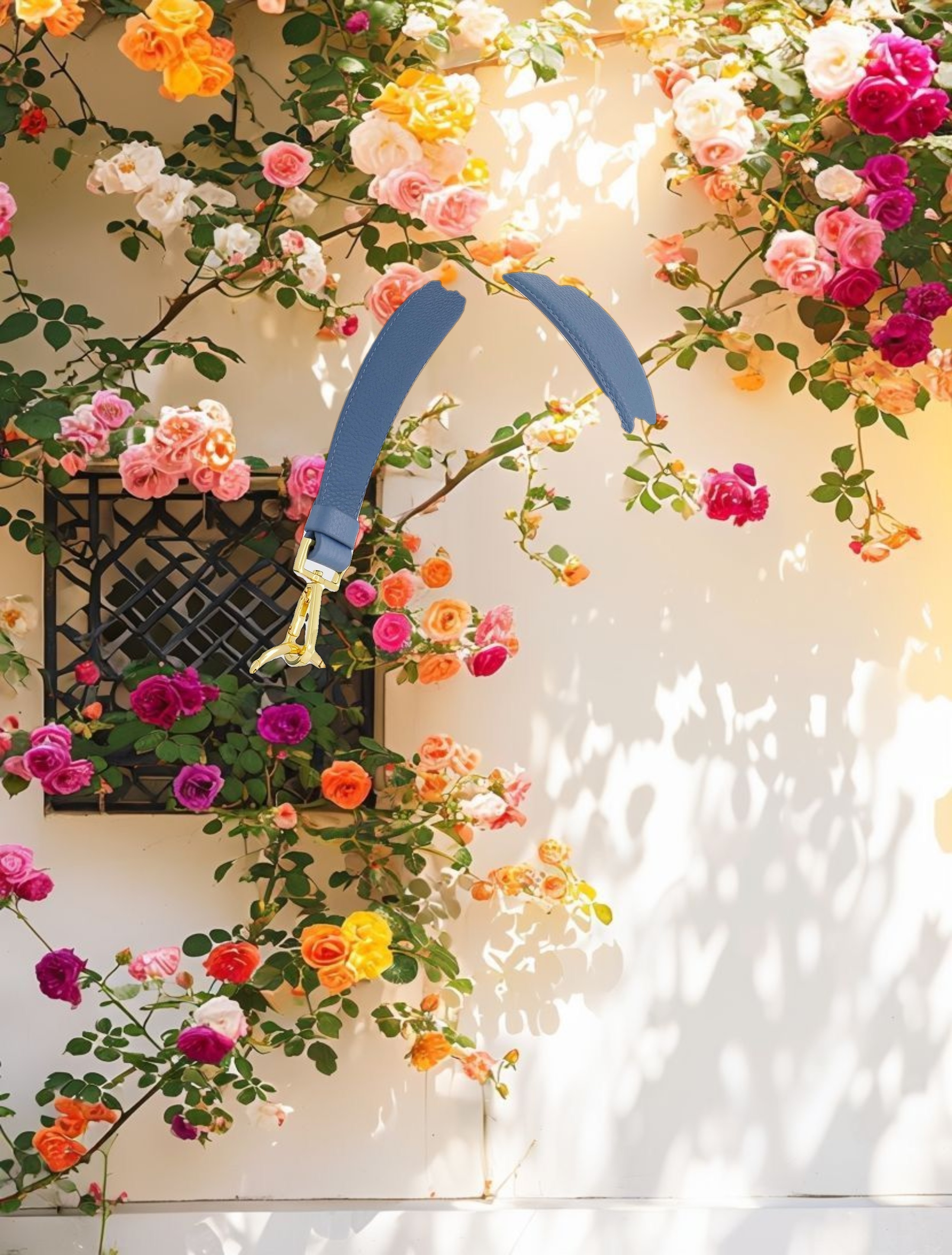 Grain Leather Saddle Bag With Gold Hardware