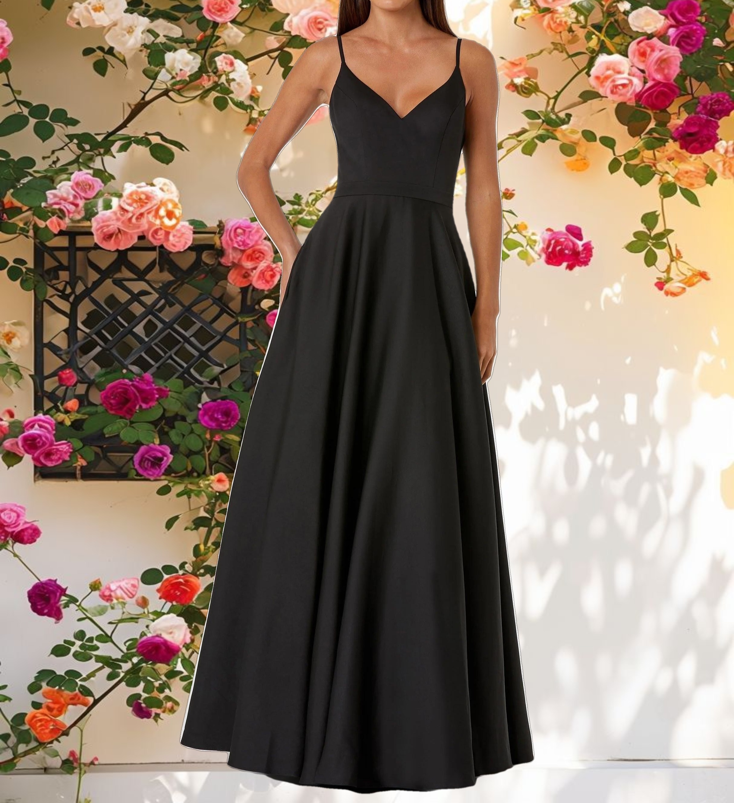 Classic A Line V Neck Ballgown