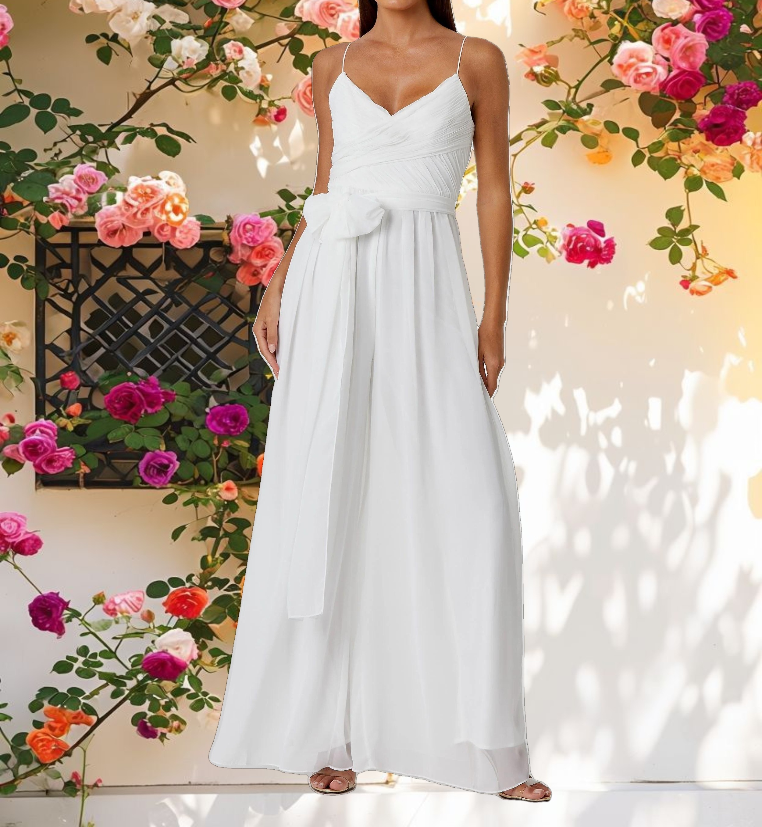 Flowy Faux Wrap Jumpsuit