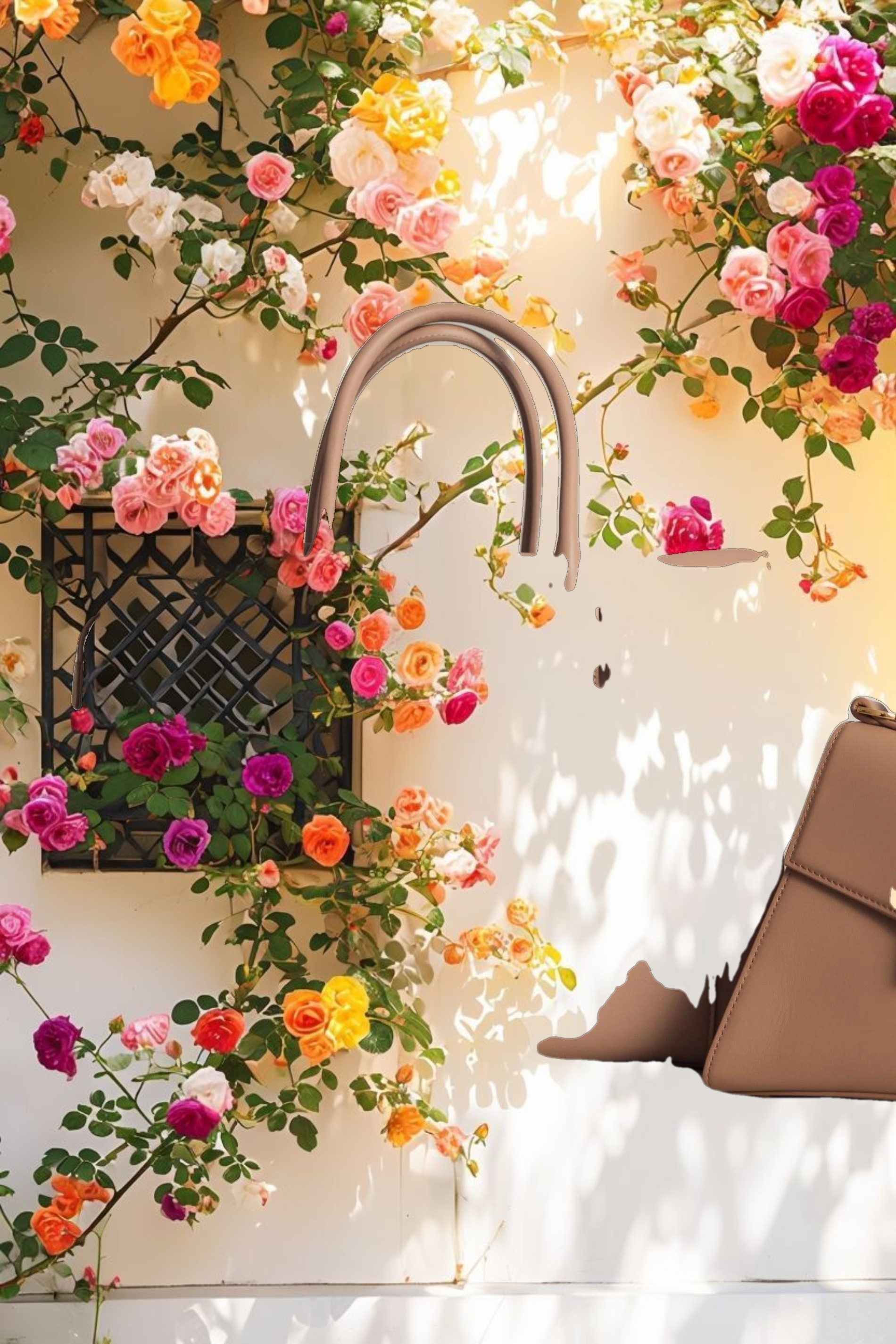 Large Leather Briefcase Bag With Gold Hardware