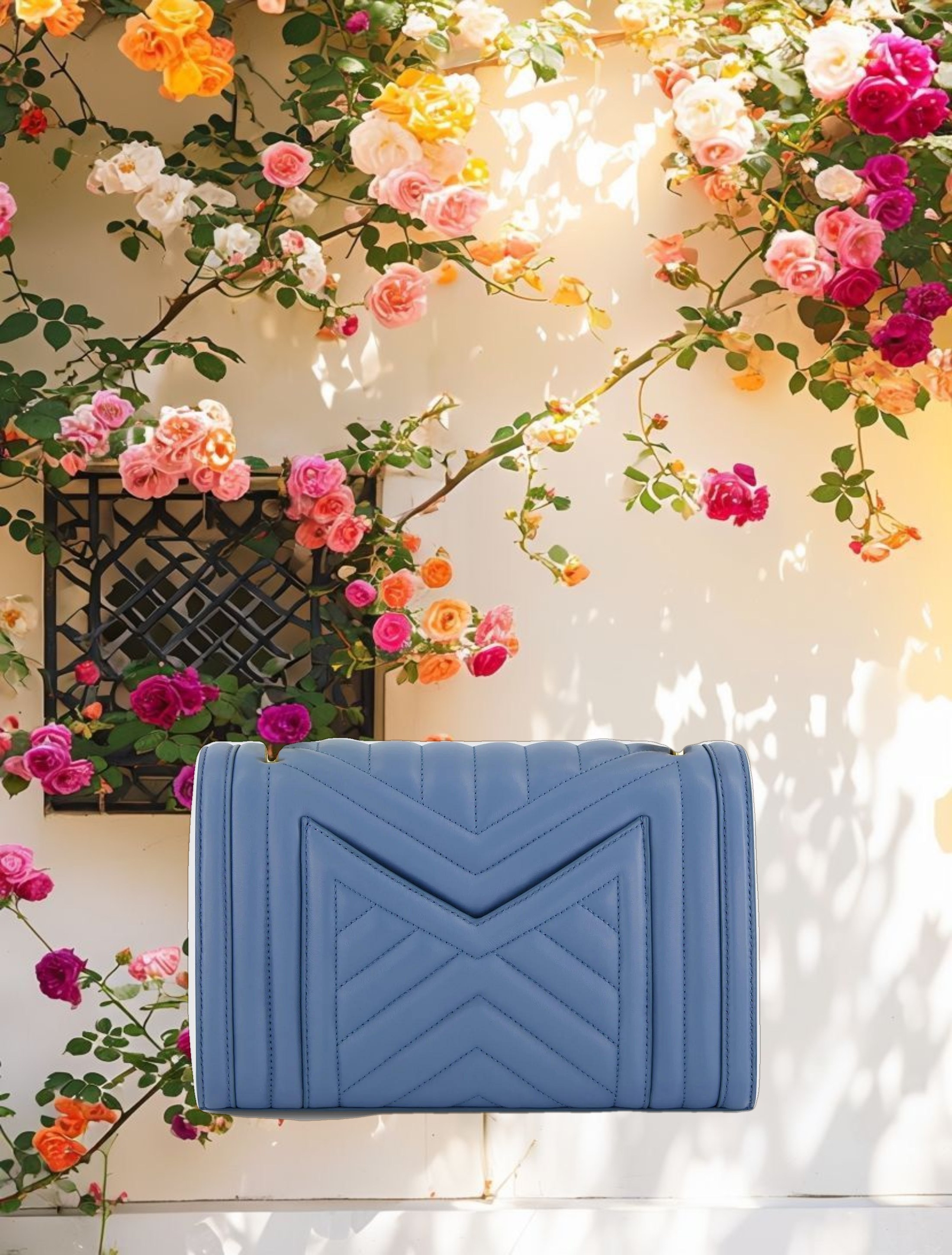 Quilted Napa Leather Handbag With Gold Chain